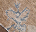 1970s Brown Floral Oushak Runner Rug