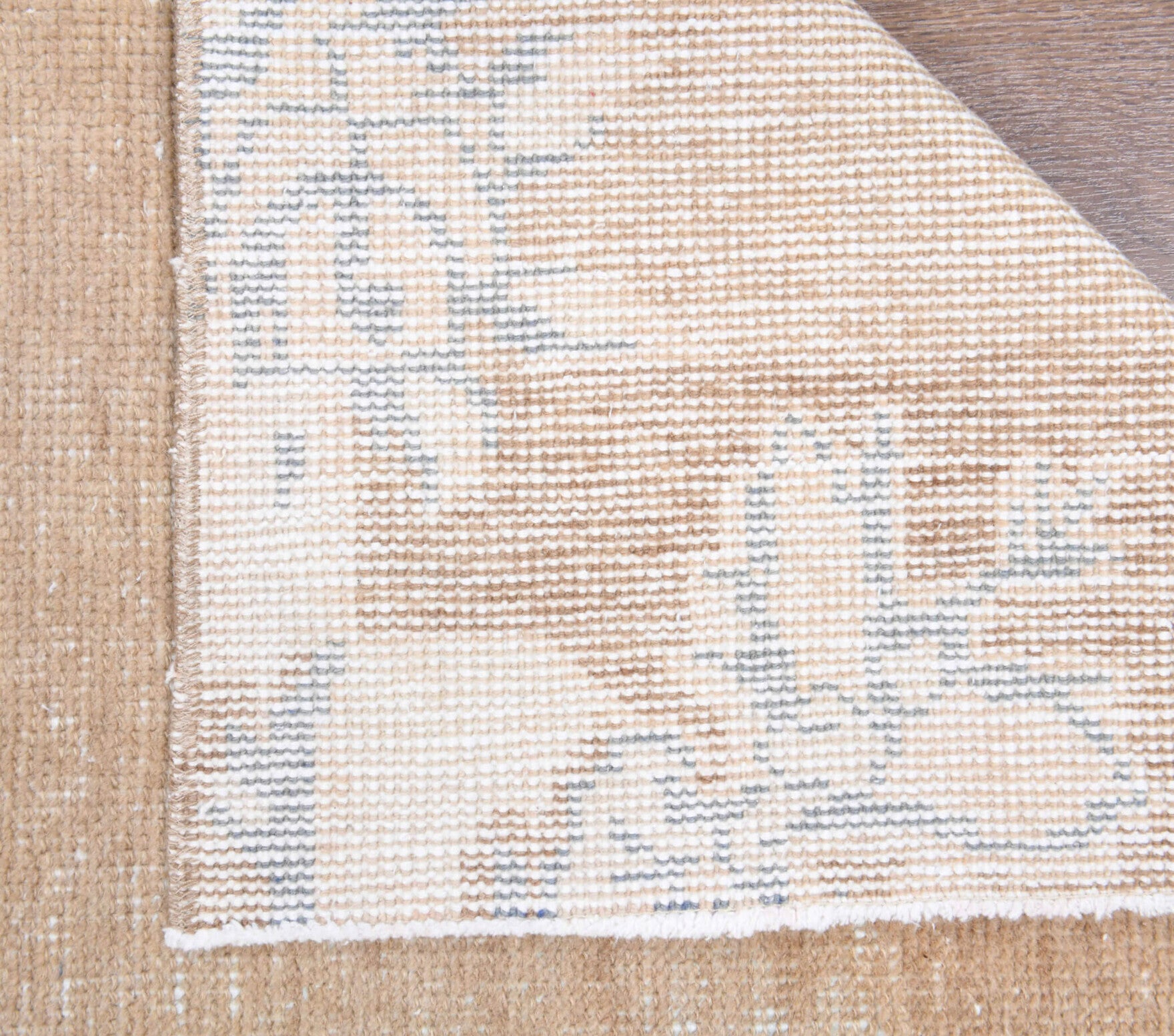 1970s Brown Floral Oushak Runner Rug