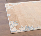 1970s Brown Floral Oushak Runner Rug