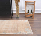 1970s Brown Floral Oushak Runner Rug