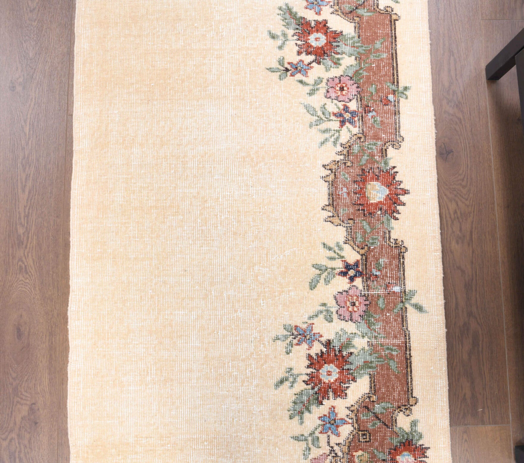 Beige Vintage Anatolian Runner Rug