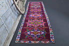 Vibrant Purple Vintage Anatolian Runner Rug