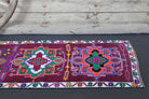 Vibrant Purple Vintage Anatolian Runner Rug