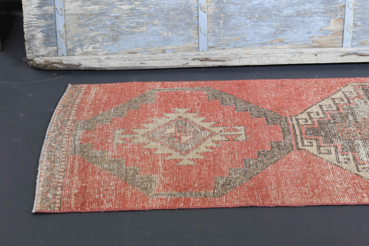 One-of-a-kind 1970s Anatolian vintage runner rug in wool, 2'9" x 12'8"