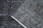 Solid Black Vintage Anatolian Runner Rug