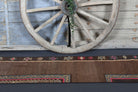 Lysiphile runner: 1970s handwoven flatweave Anatolian runner with ikat motifs and cotton backing