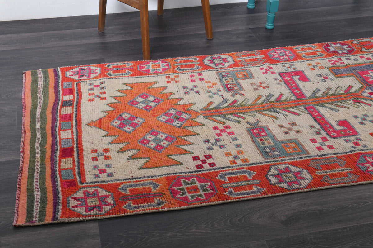 Turkish Vintage Oushak Runner Rug