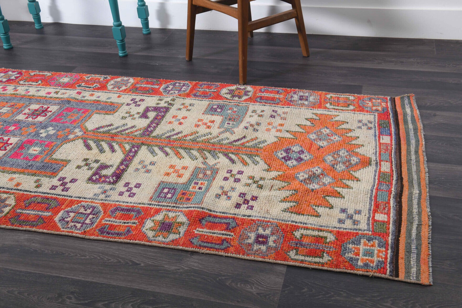 Turkish Vintage Oushak Runner Rug