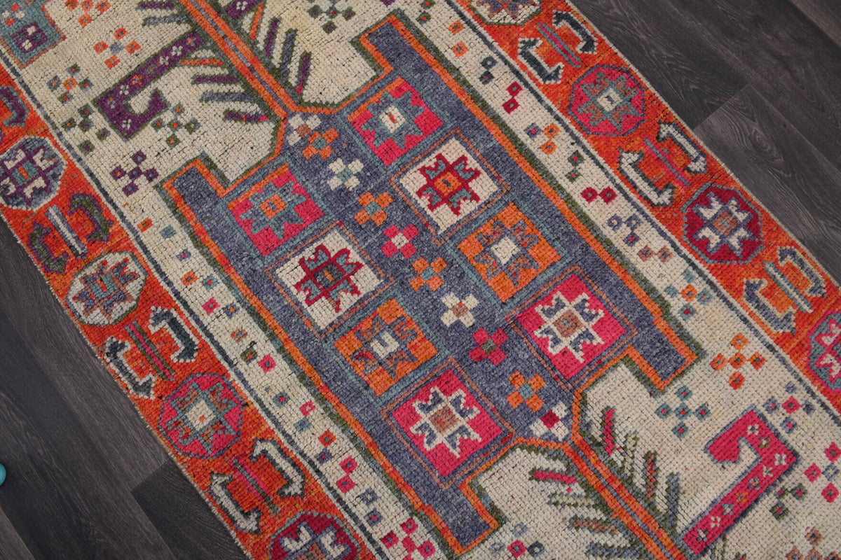 Turkish Vintage Oushak Runner Rug