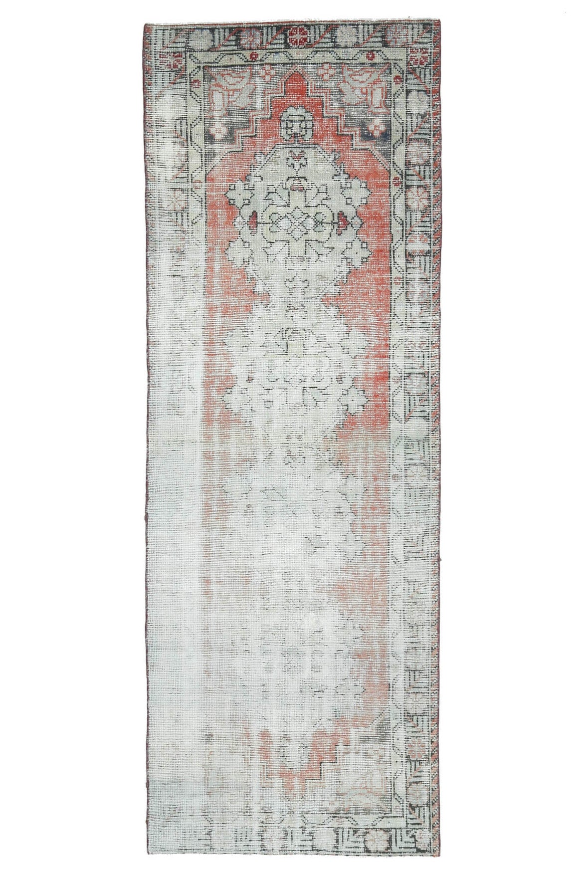 Distressed Antique Runner Rug