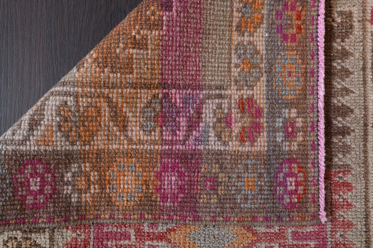 Hand-Knotted Vintage Runner Rug
