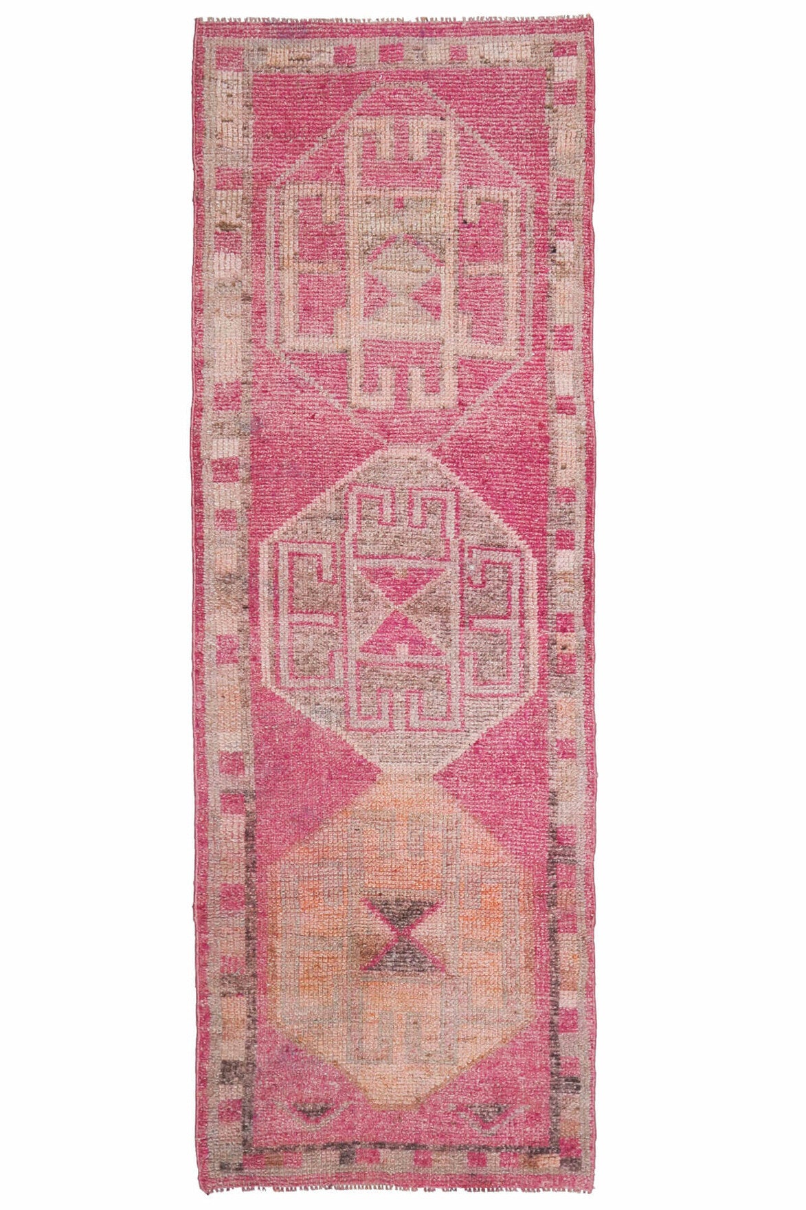 Hand-Knotted Vintage Runner Rug
