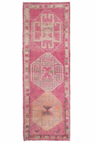 Hand-Knotted Vintage Runner Rug