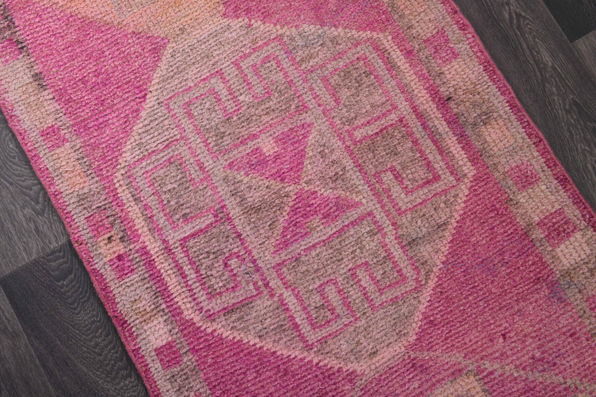Hand-Knotted Vintage Runner Rug