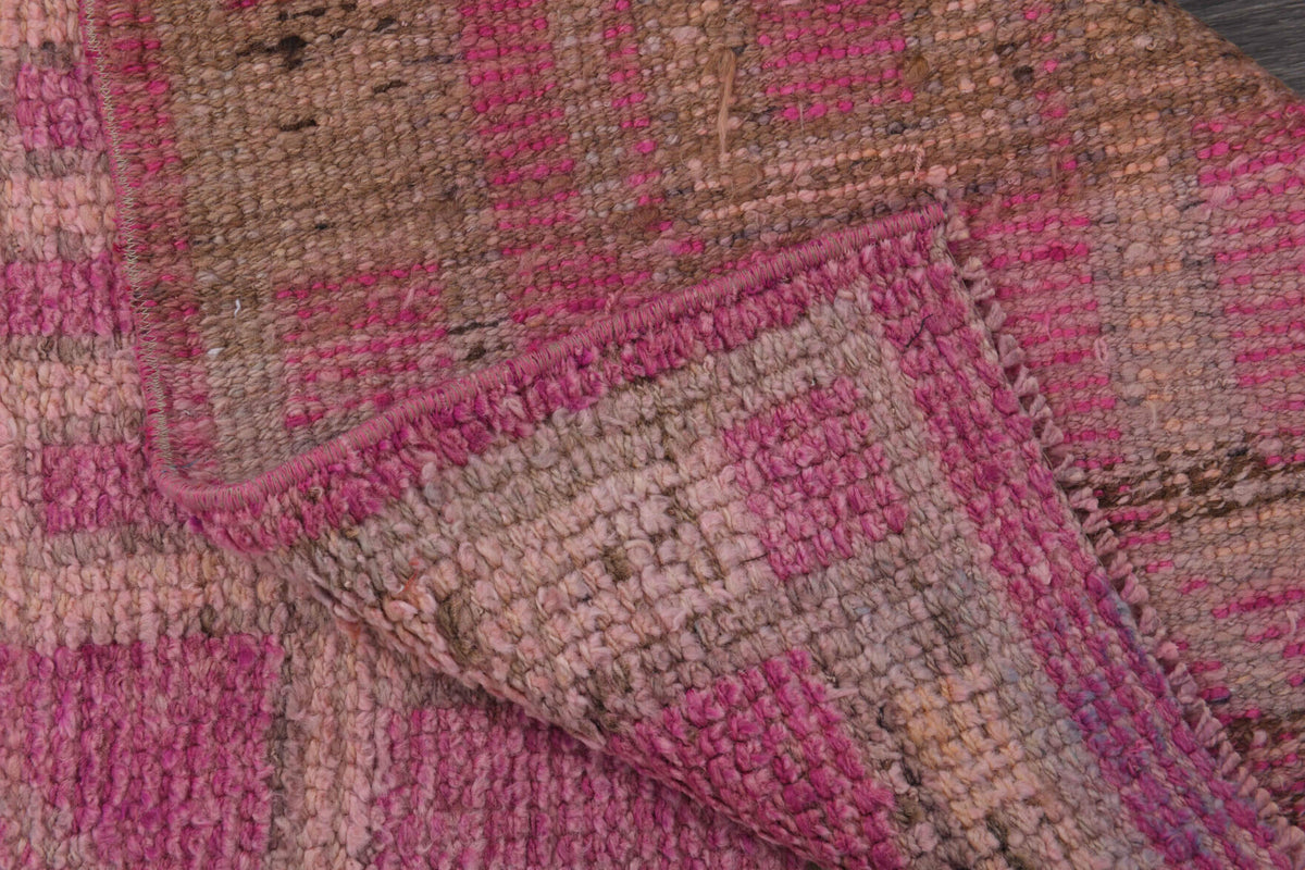 Hand-Knotted Vintage Runner Rug