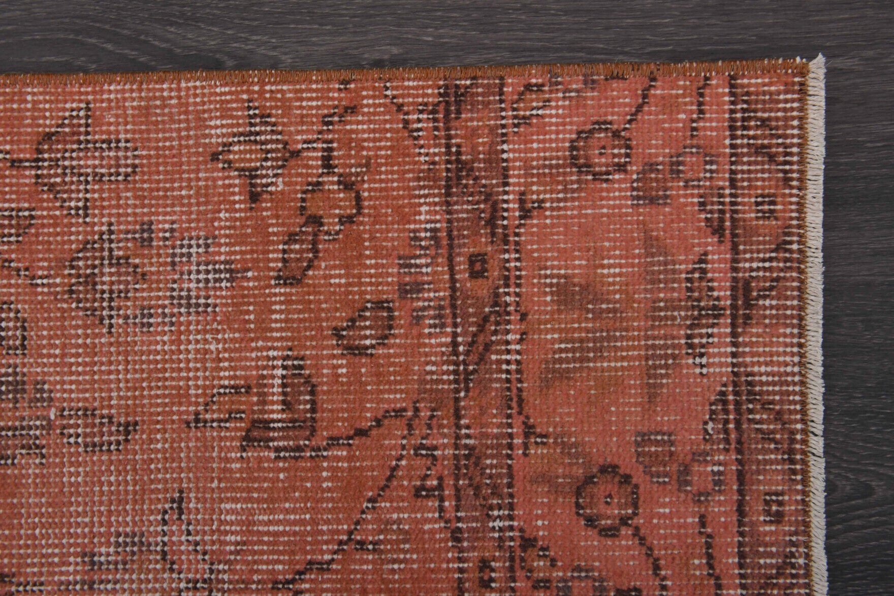 Red Floral Vintage Anatolian Runner Rug