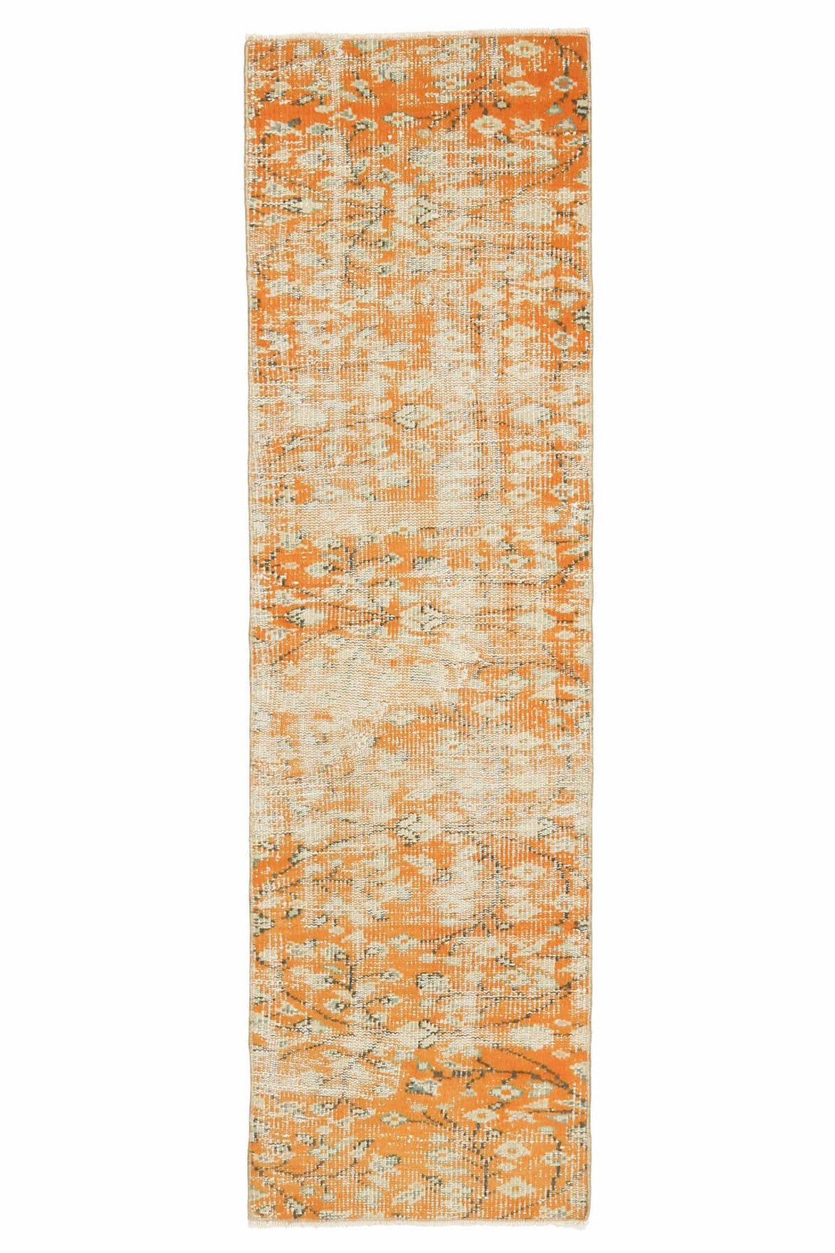 Orange Vintage Oushak Runner Rug