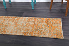 Orange Vintage Oushak Runner Rug