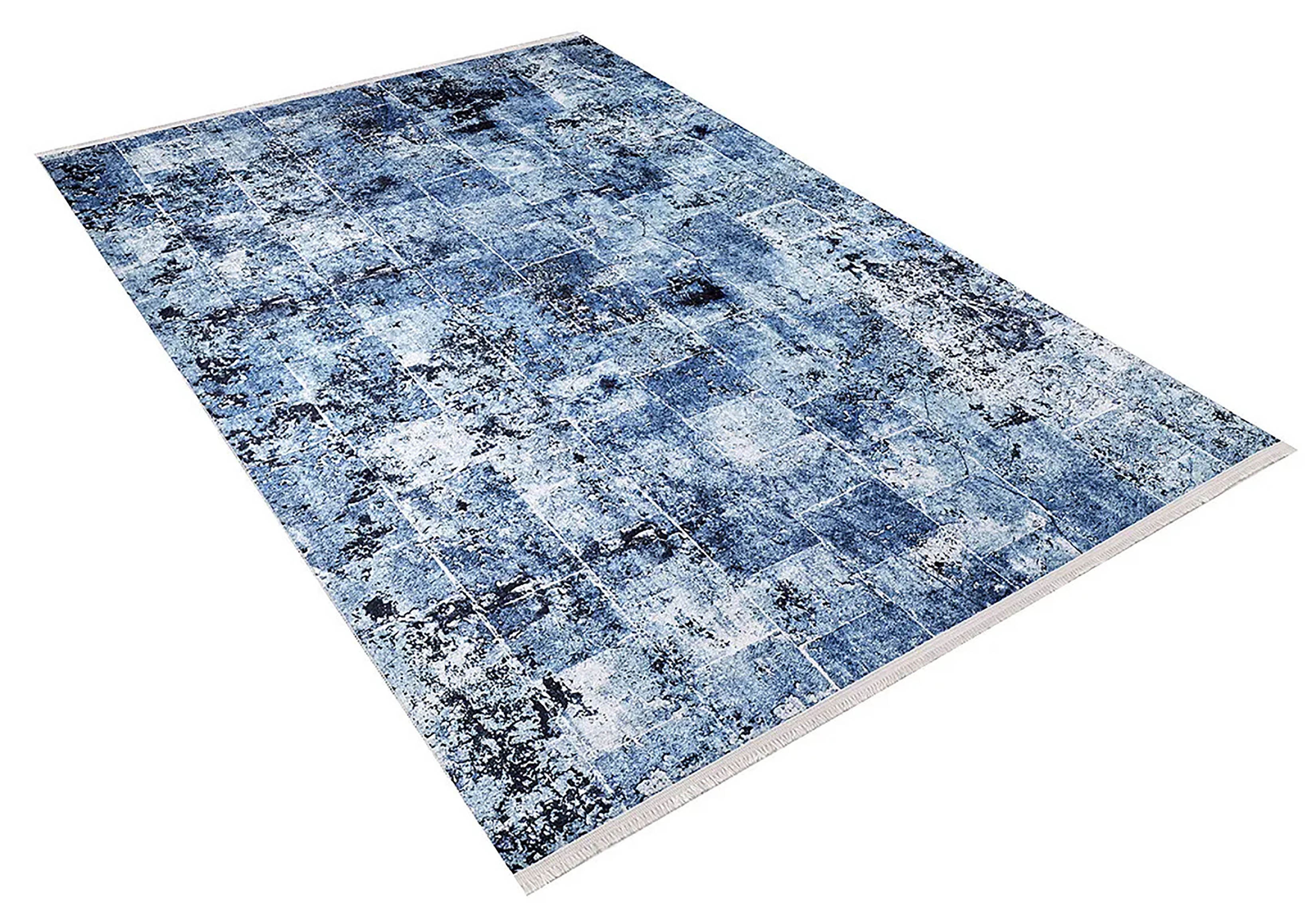 Milena Abstract Modern Blue Indoor Floor Rug