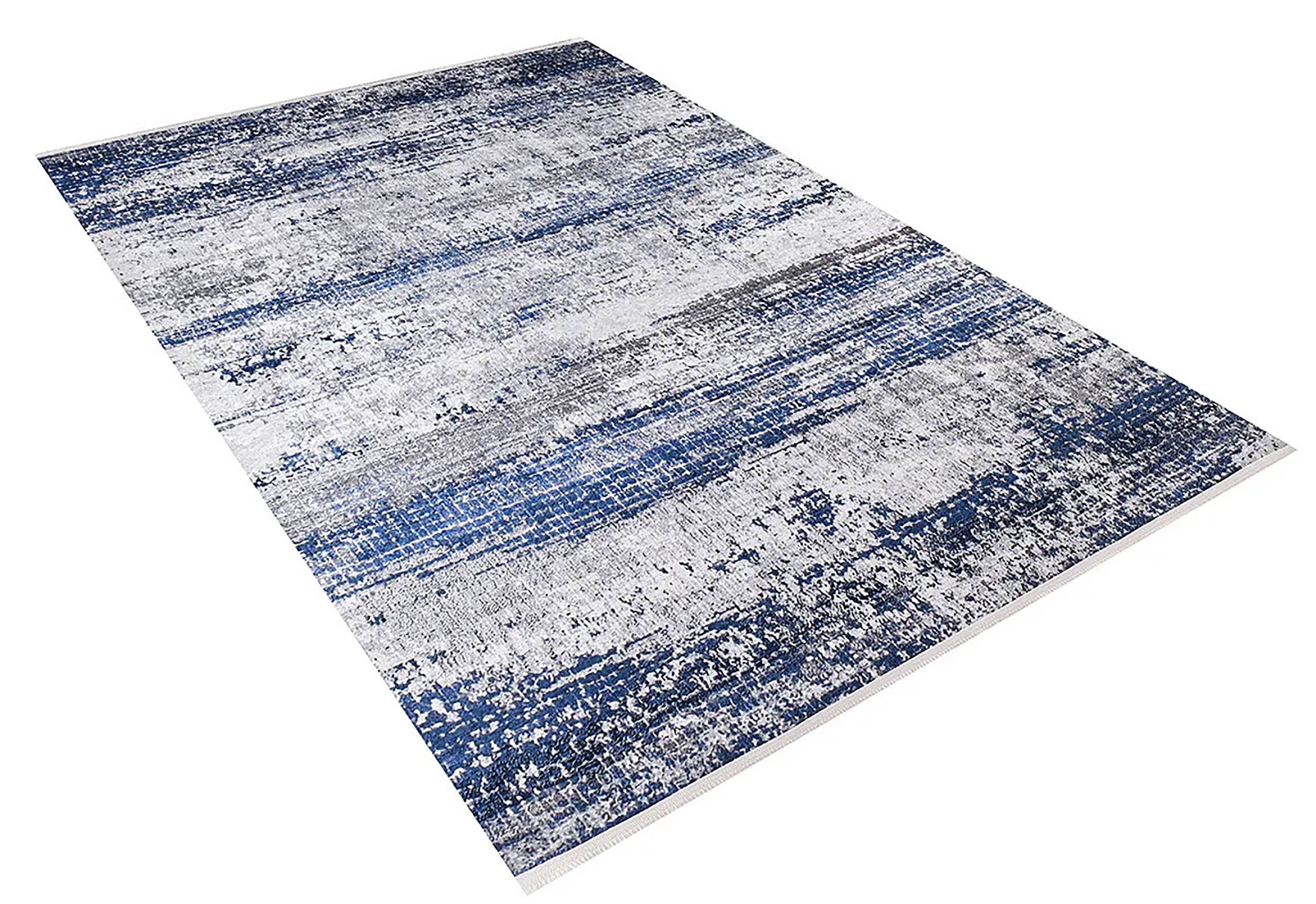 Alondra Blue Gray Contemporary Abstract Rug