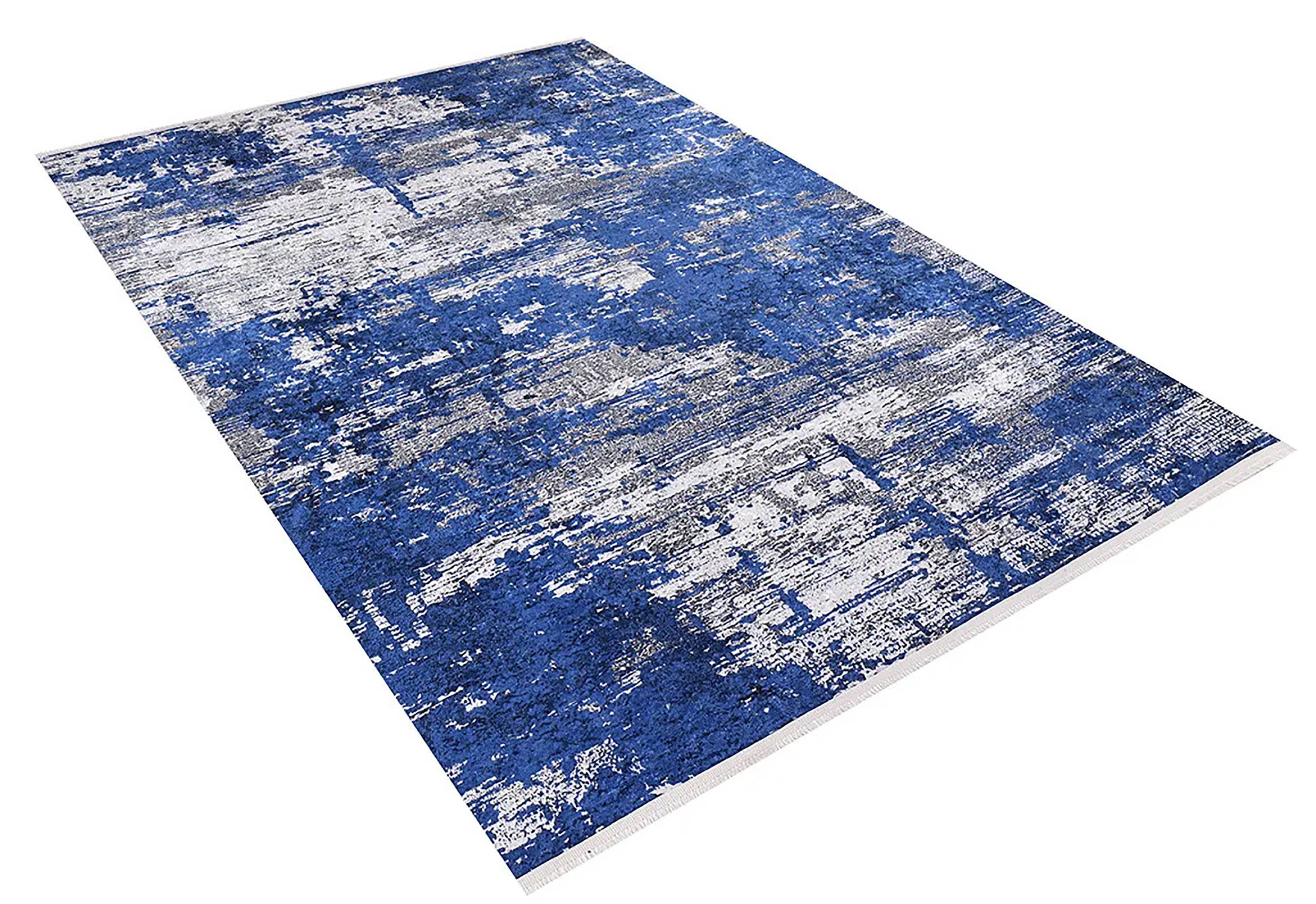 Jessica Navy Blue Gray Modern Home Deco Abstract Rug