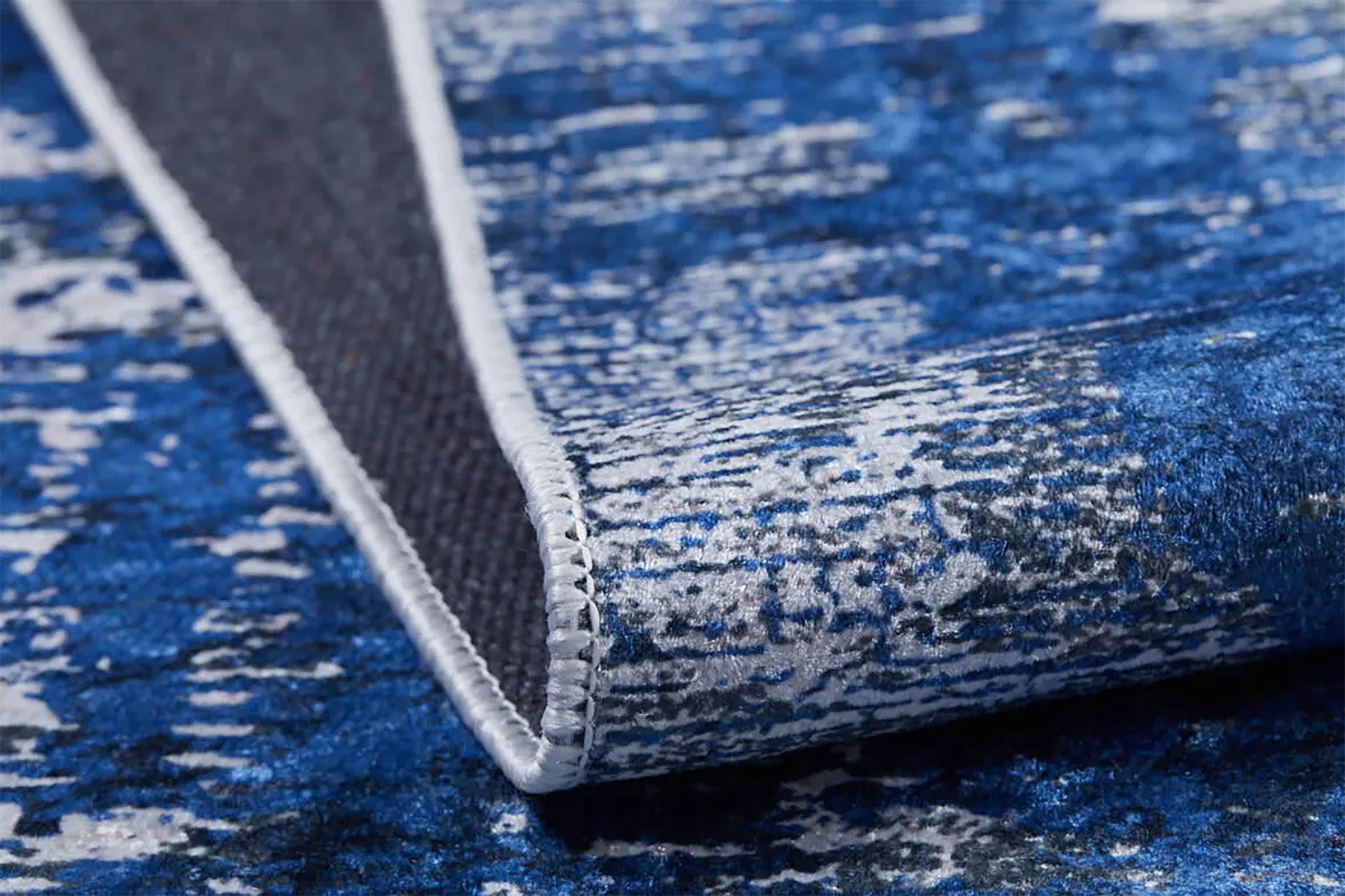 Jessica Navy Blue Gray Modern Home Deco Abstract Rug