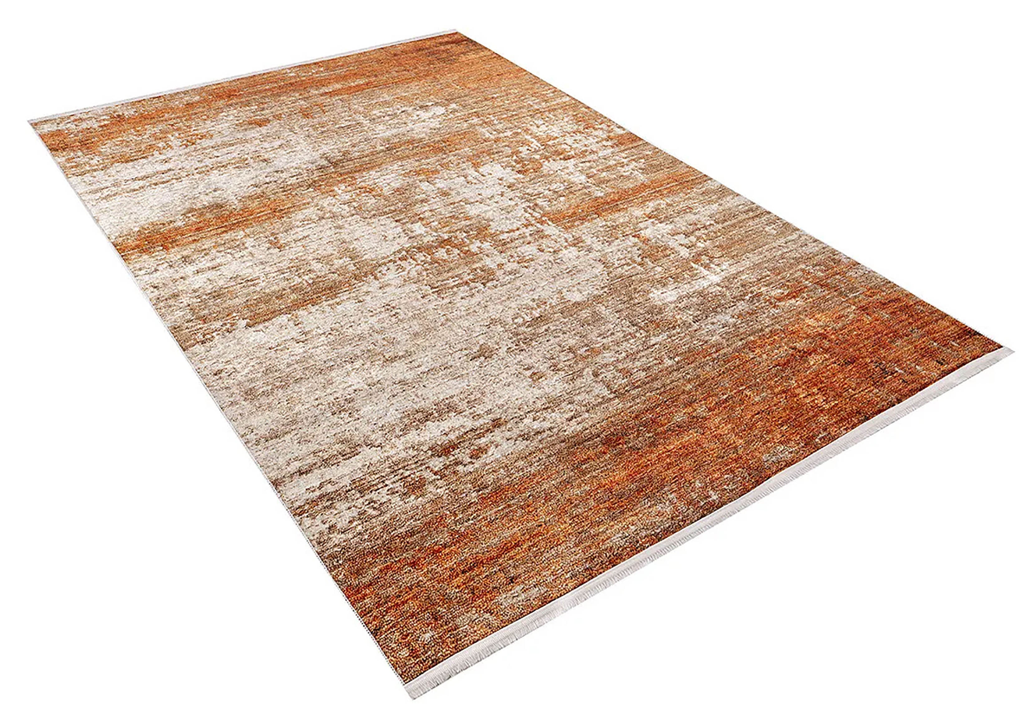 Fulya Abstract Orange Beige Modern Rug
