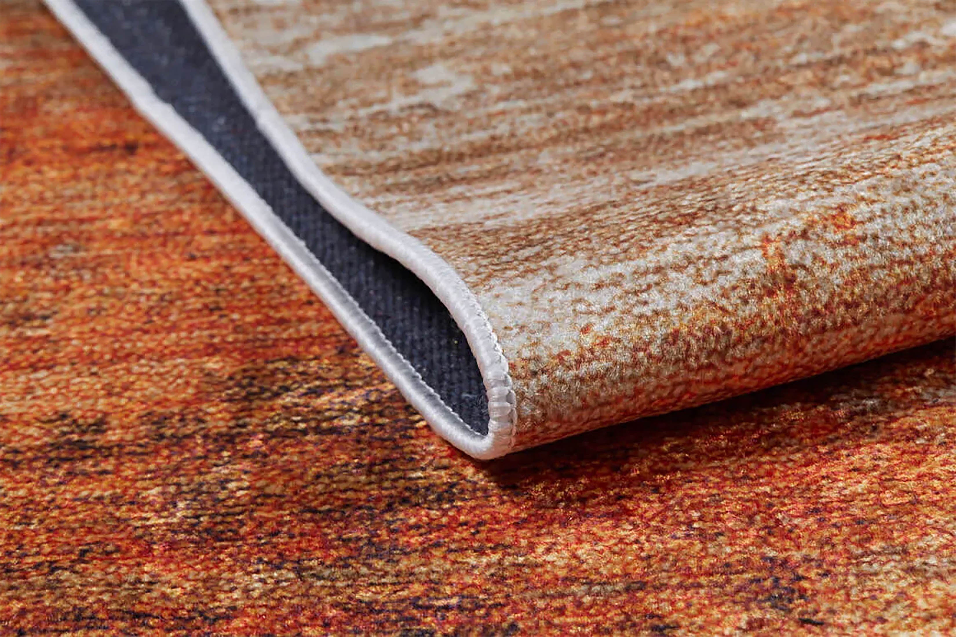 Fulya Abstract Orange Beige Modern Rug