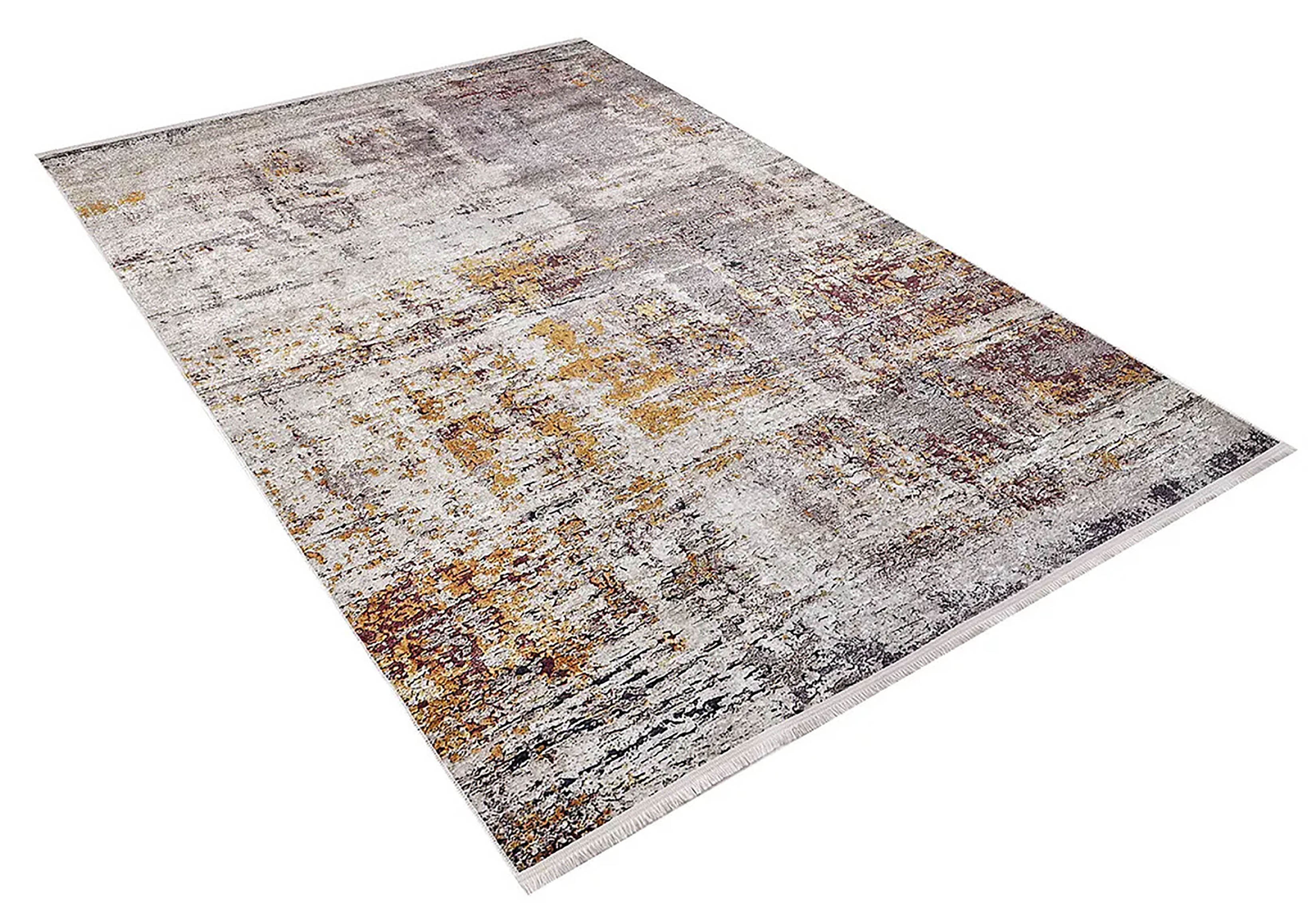 Angelica Abstract Brown Orange Modern Rug
