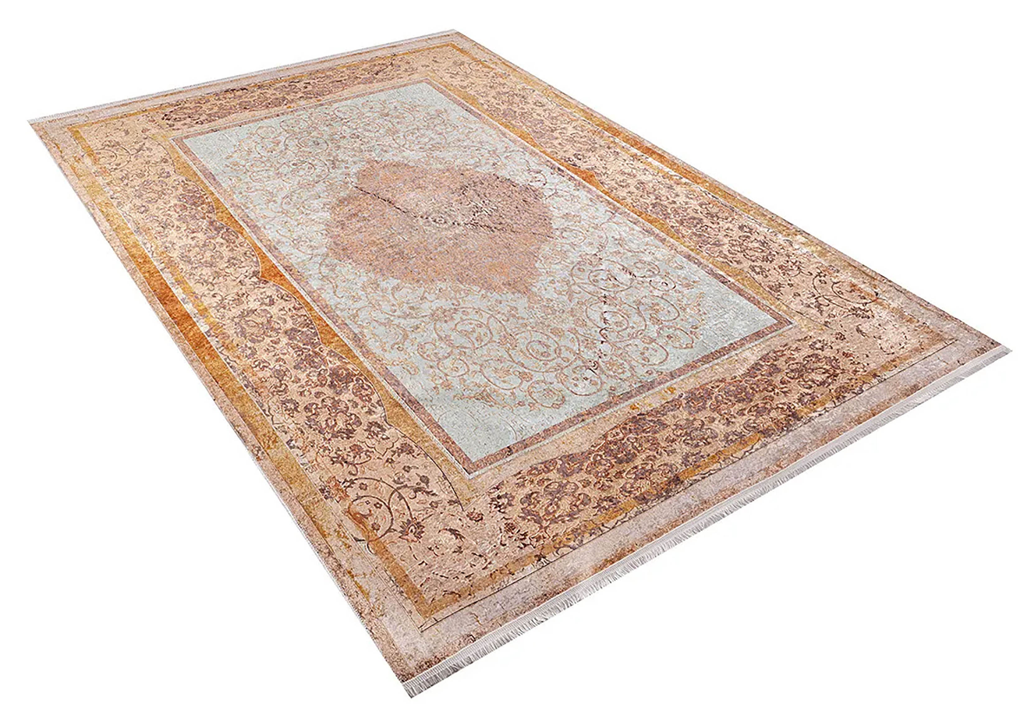 Autumn Medallion Turkish Orange Cream Rug