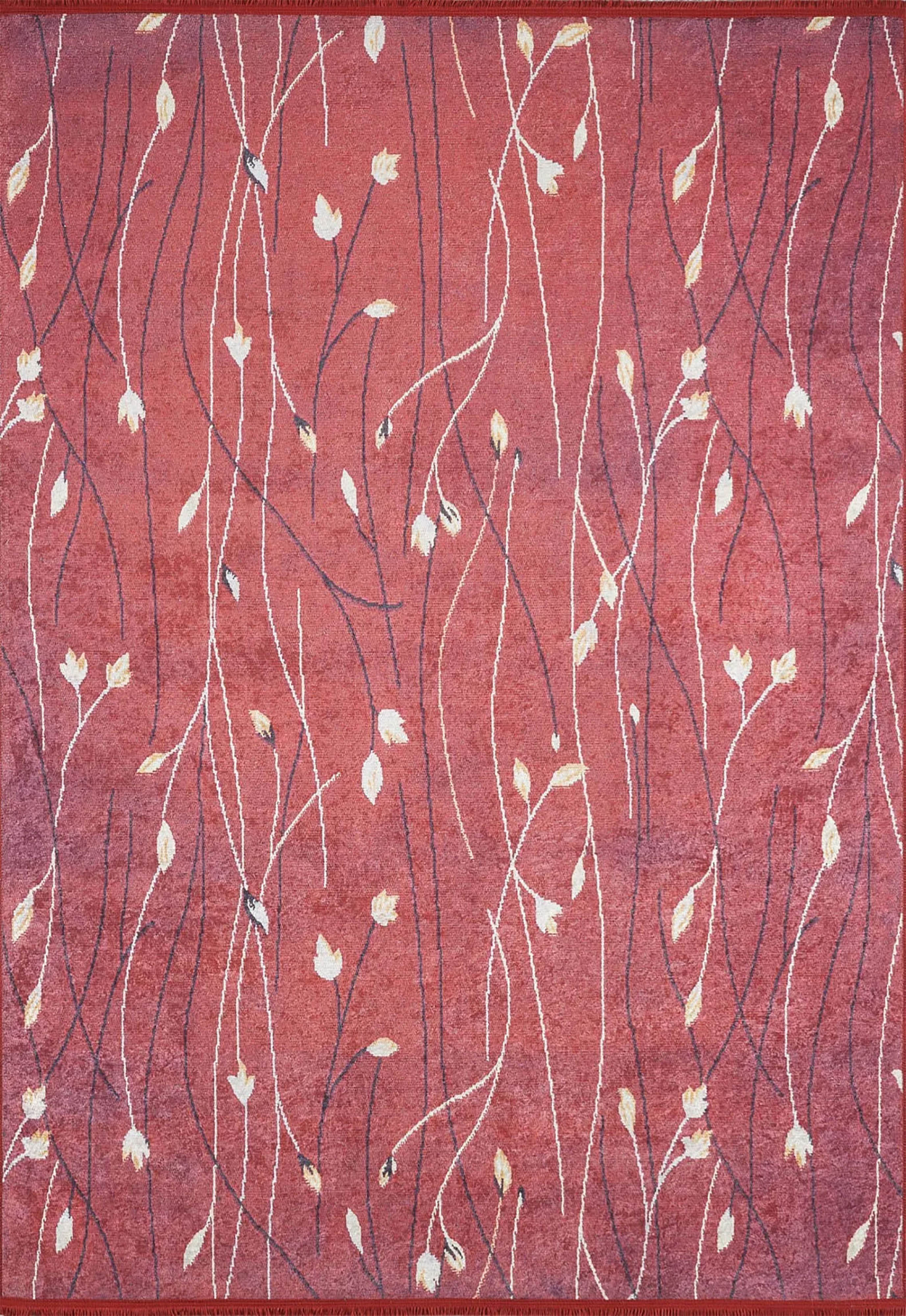 Melissa Flower Design Turkish Ethnic Kilim Red Rug