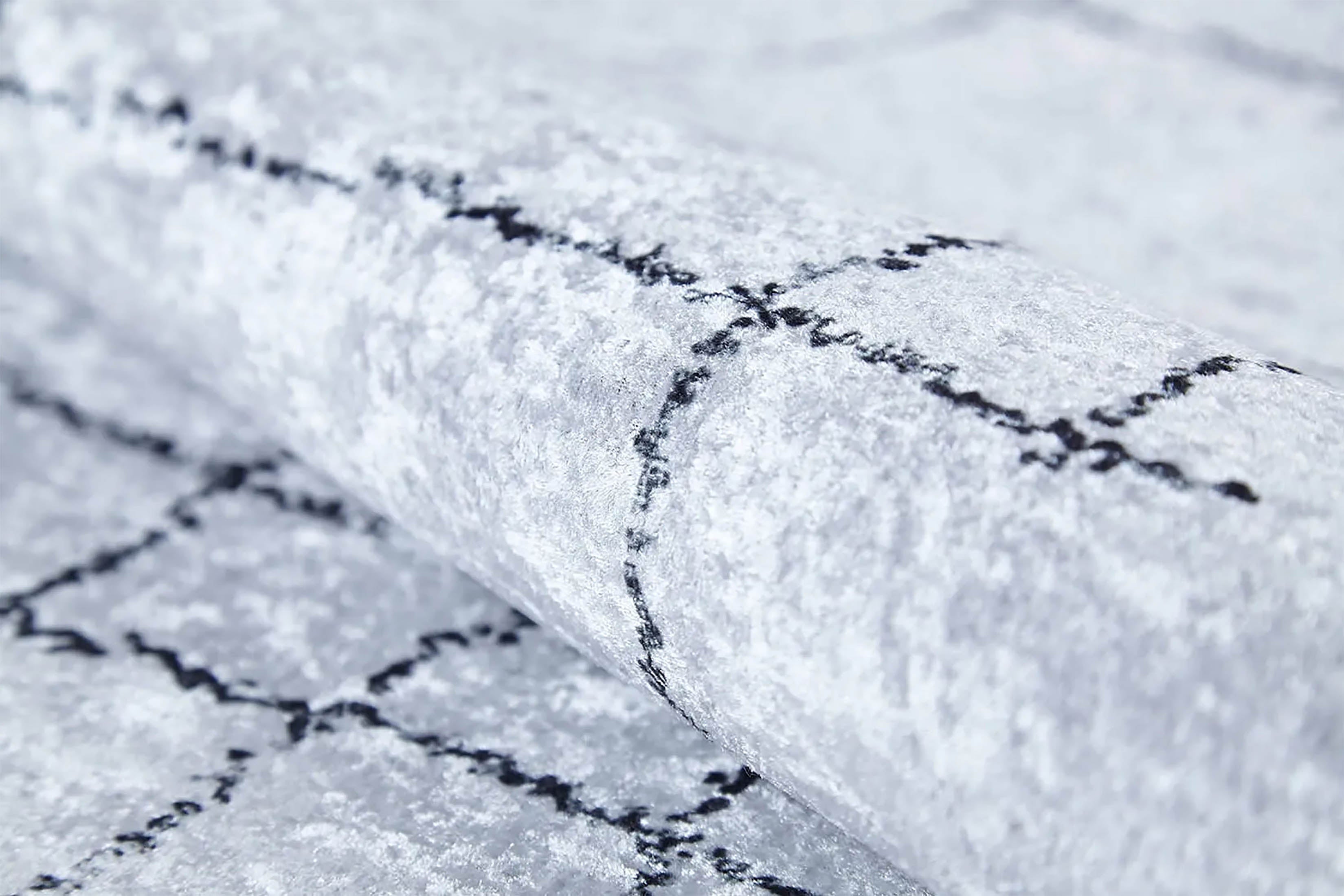 Camille Trellis Geometric Luxury Cream Black Rug