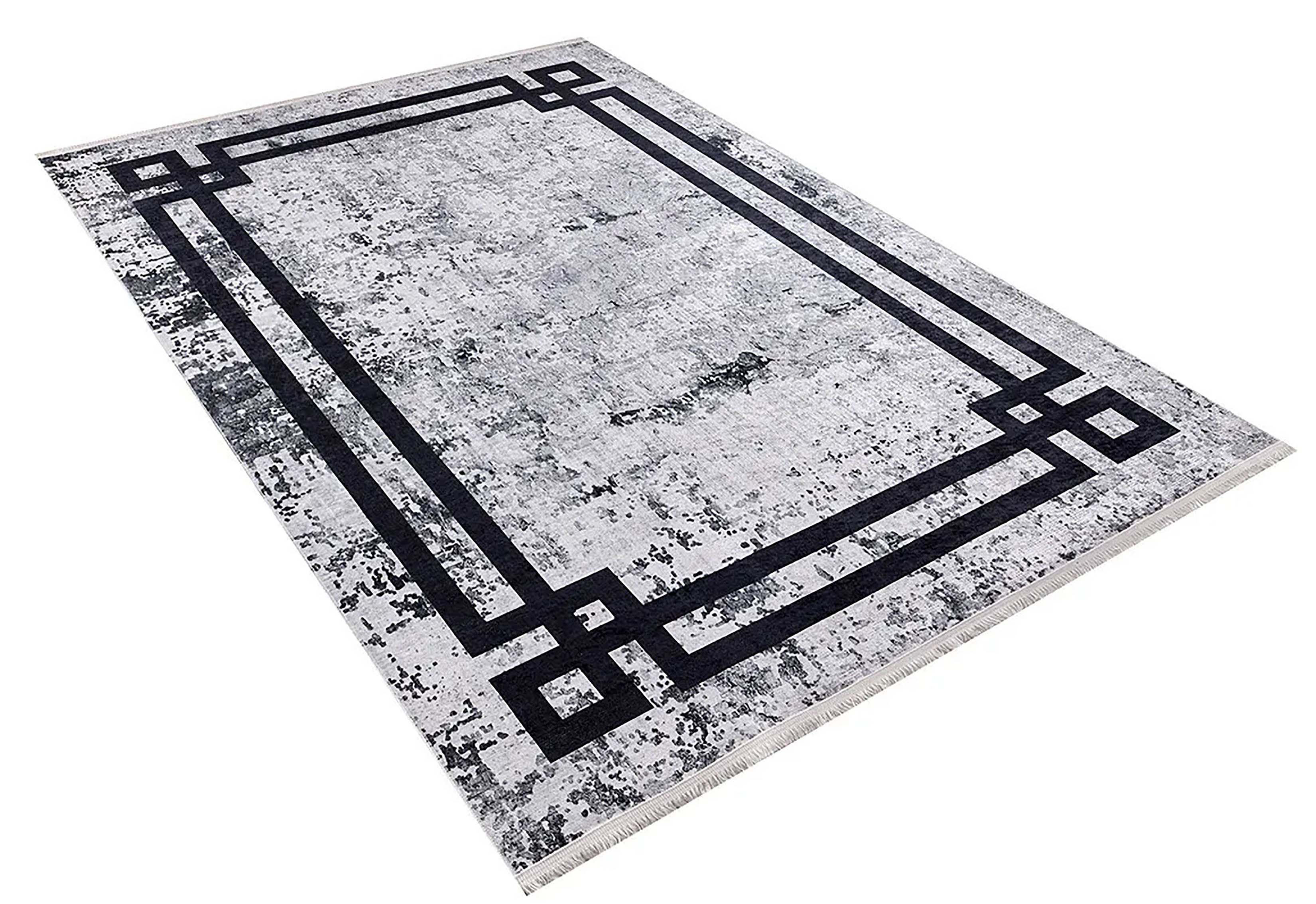 Anastasia Geometric Greek Key Border Rug