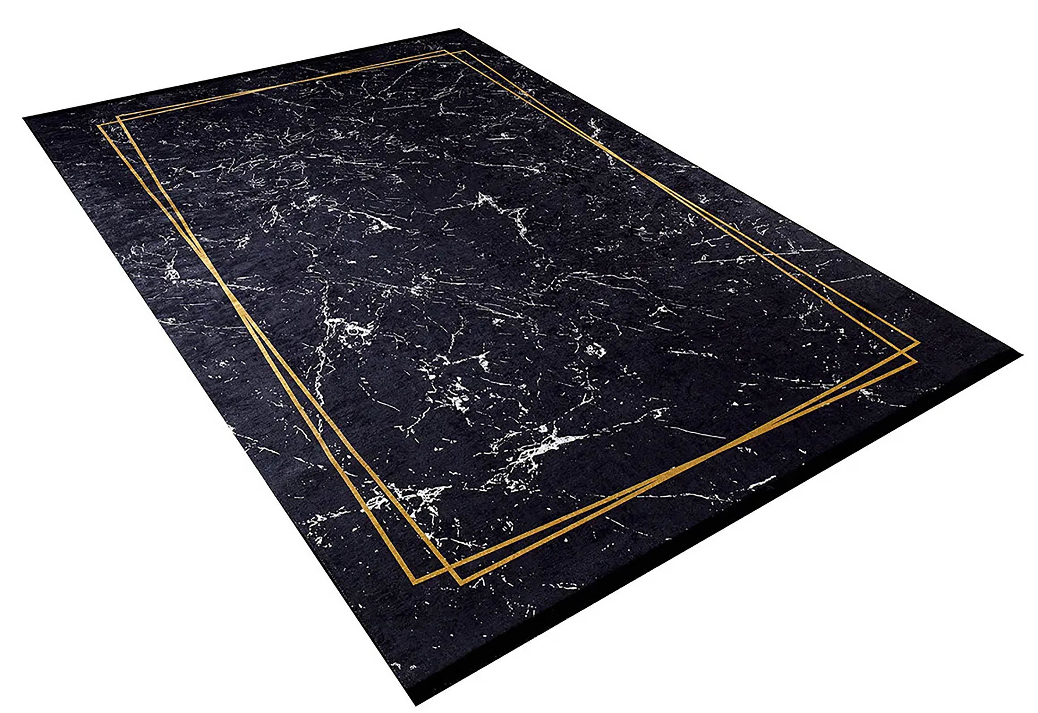 Lilah Geometric Marble Border Modern Rug