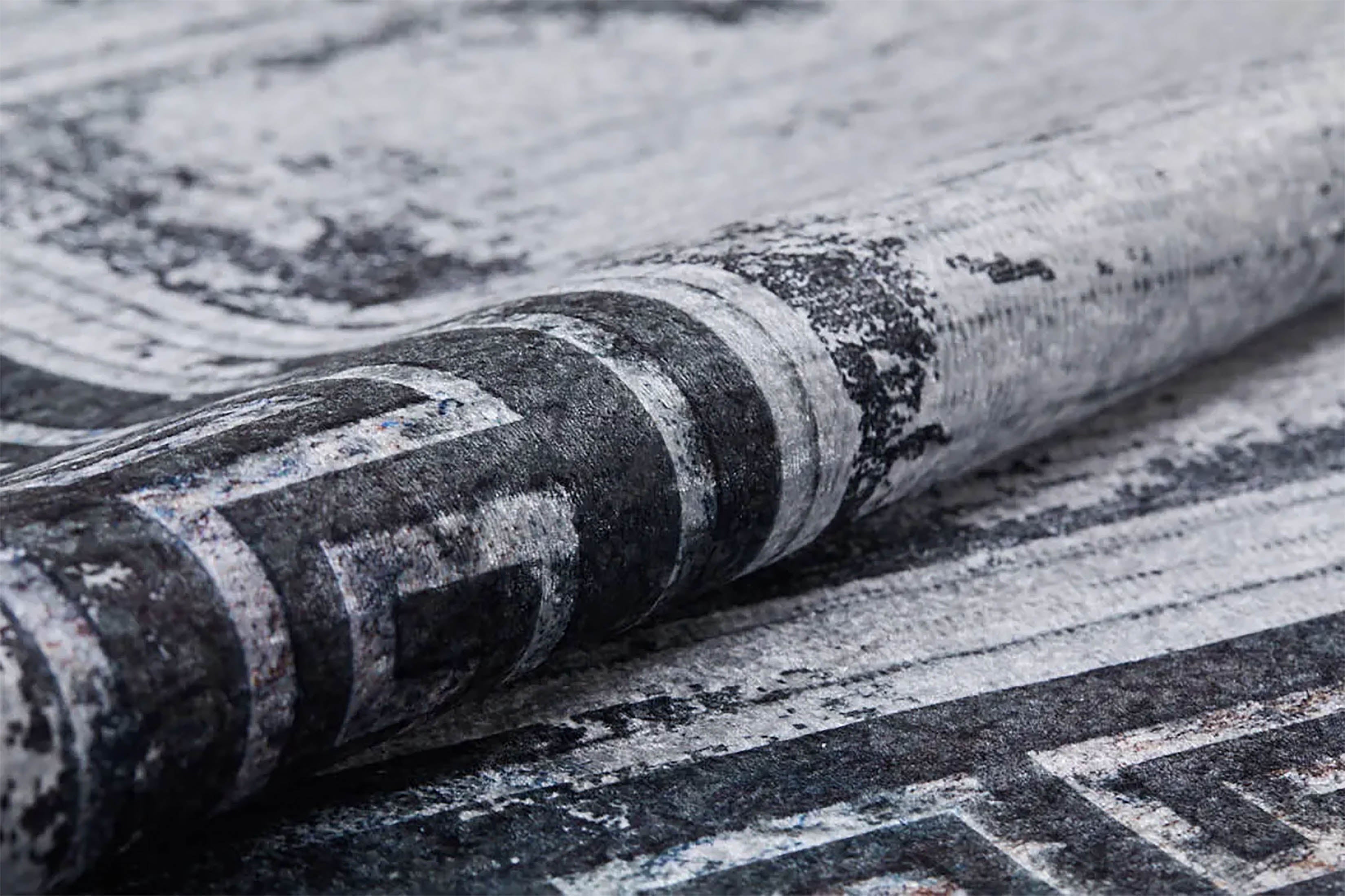 Bellamy Geometric Greek Key Border Abstract Rug