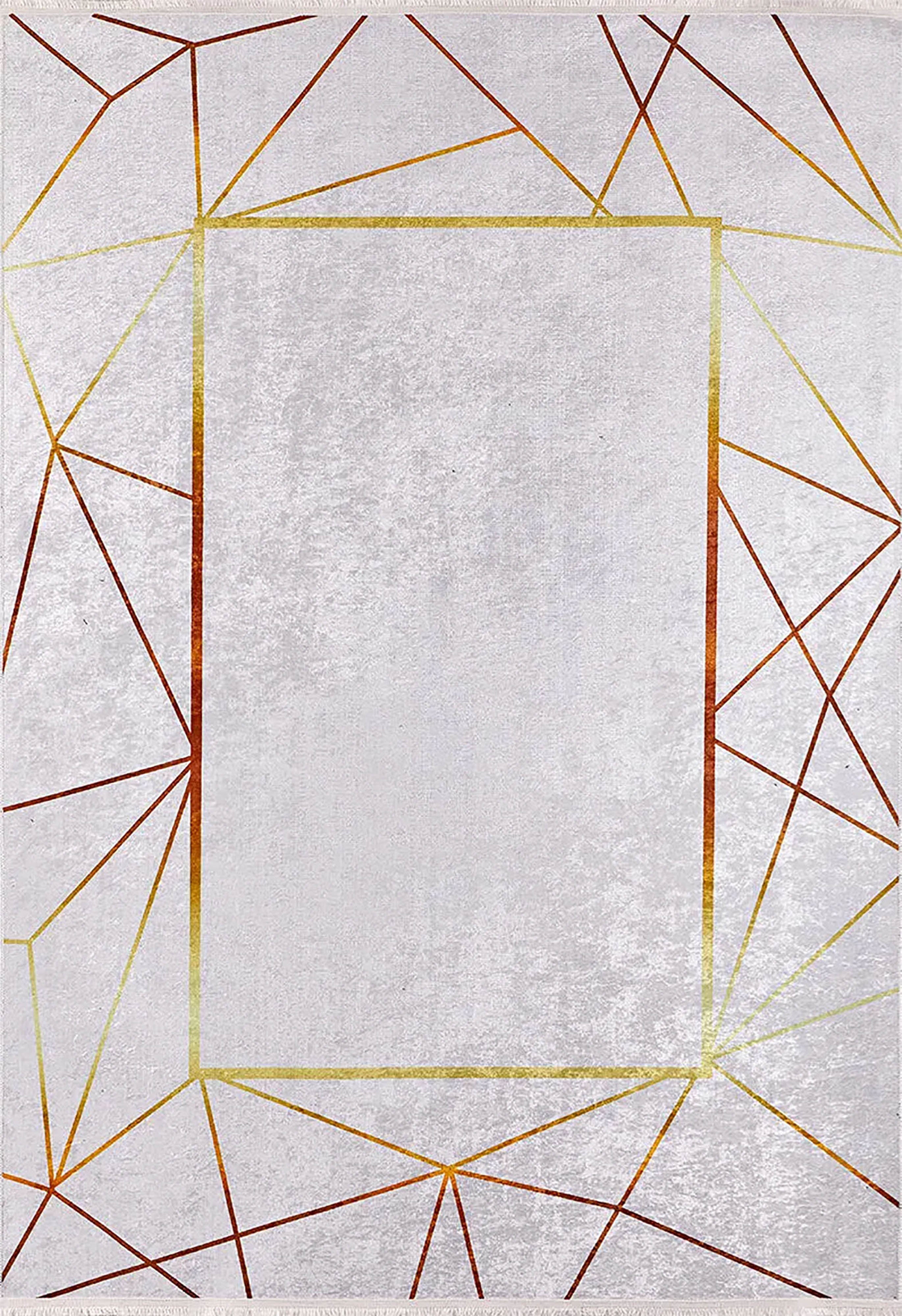 Mikaela Geometric Border Modern Home Decor Rug