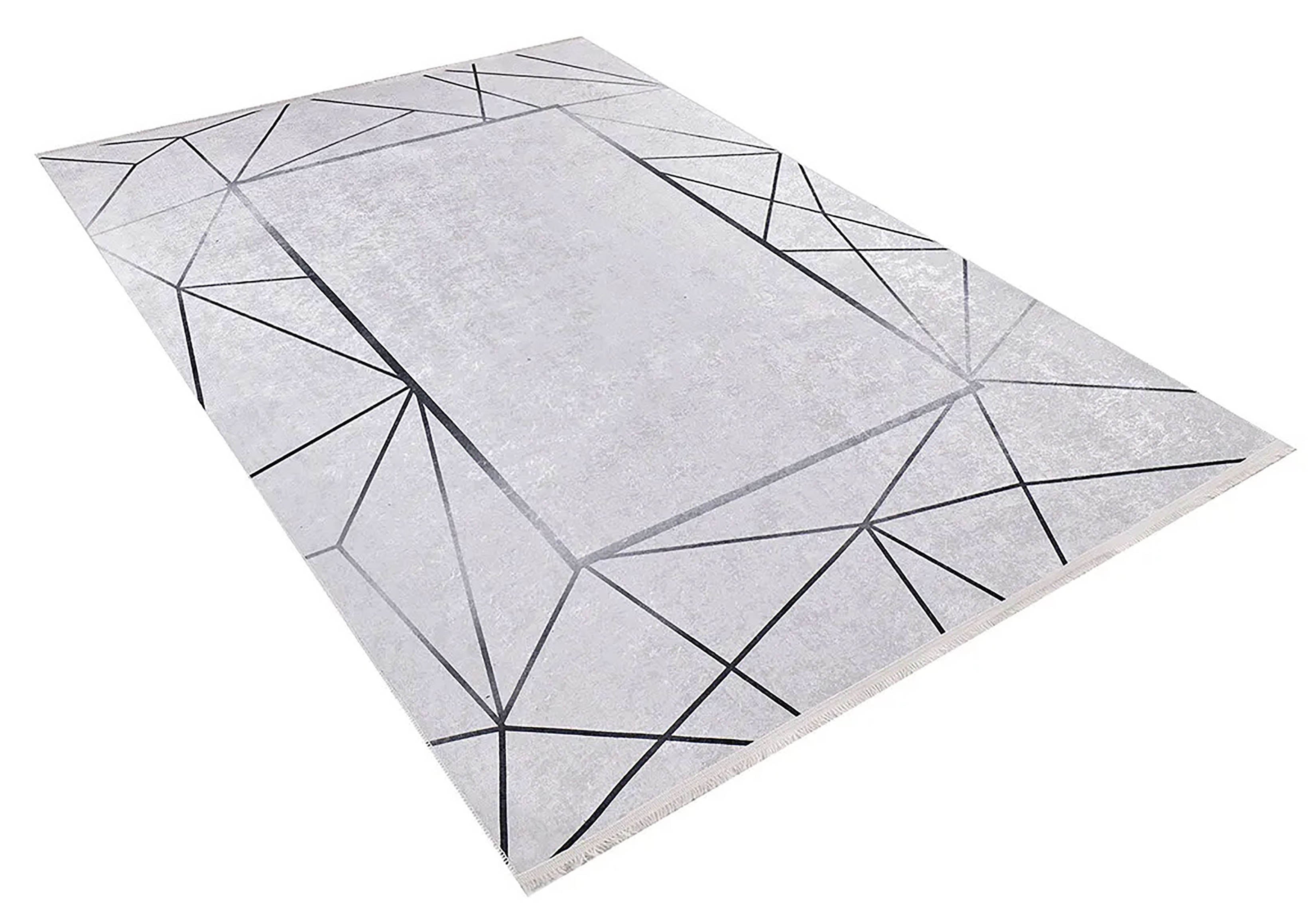 Naya Geometric Border Modern Home Decor Rug