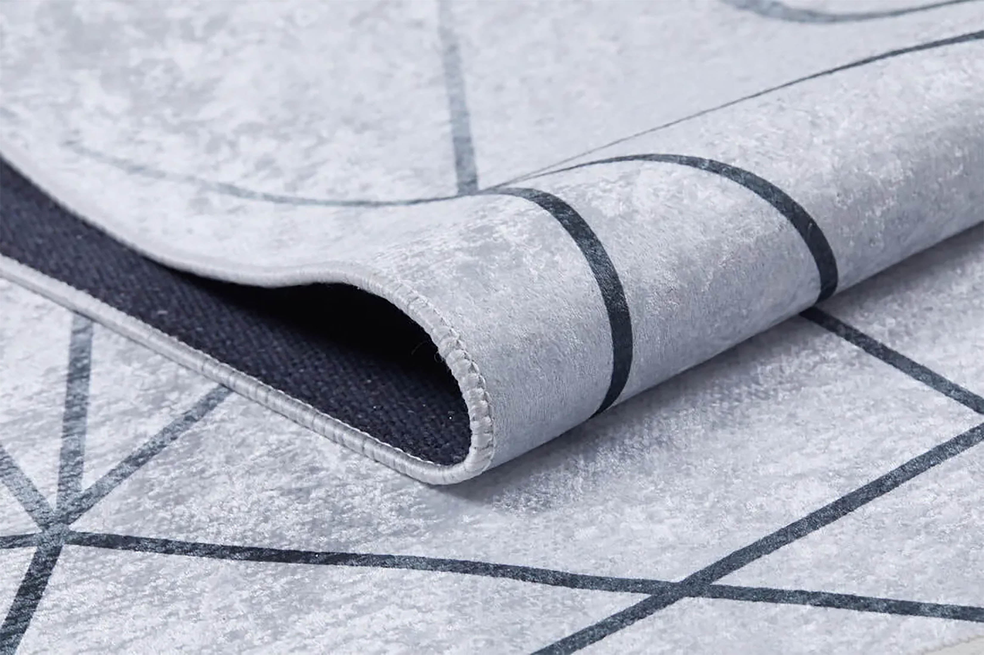 Naya Geometric Border Modern Home Decor Rug