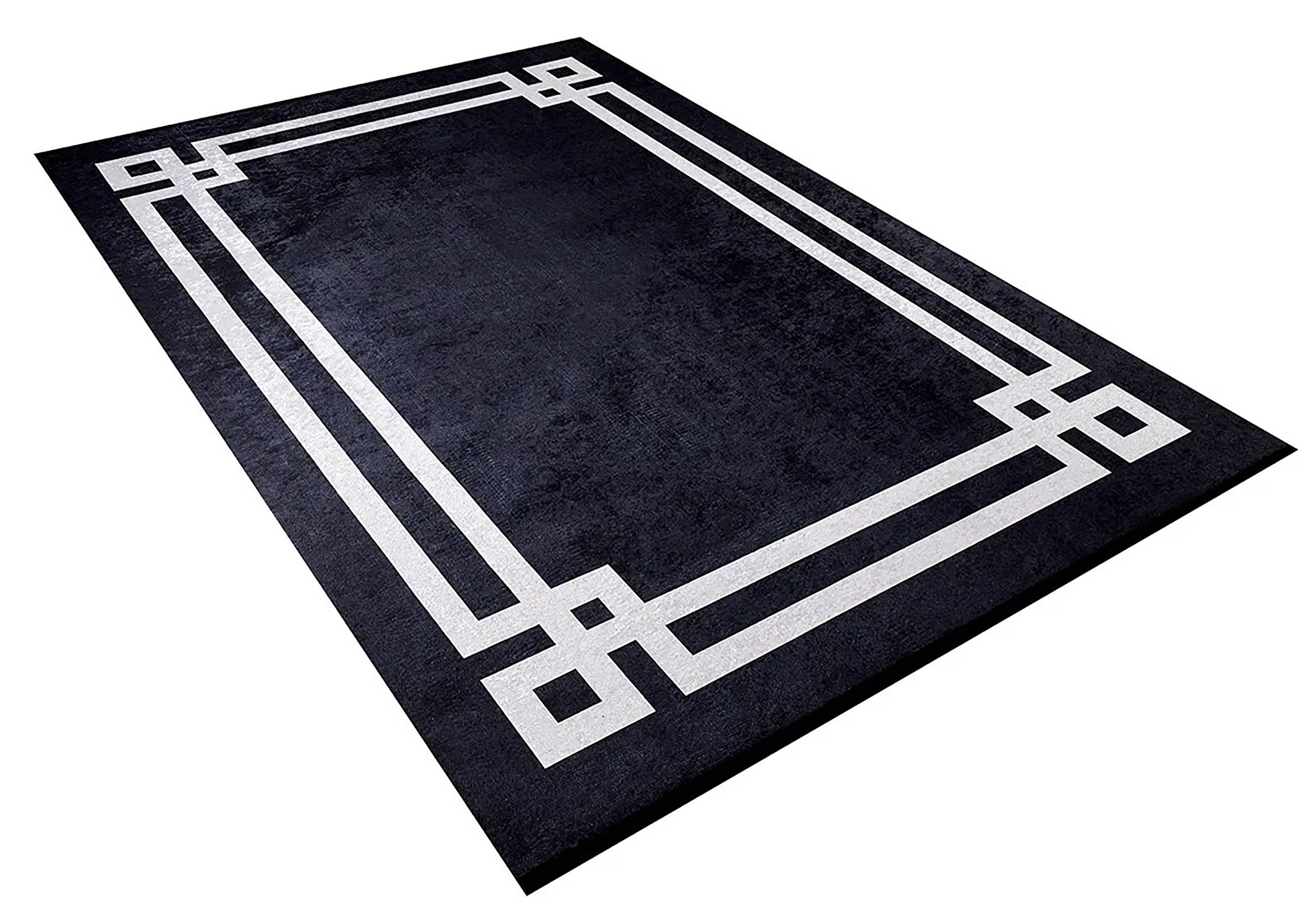 Kinsley Geometric Black Rug