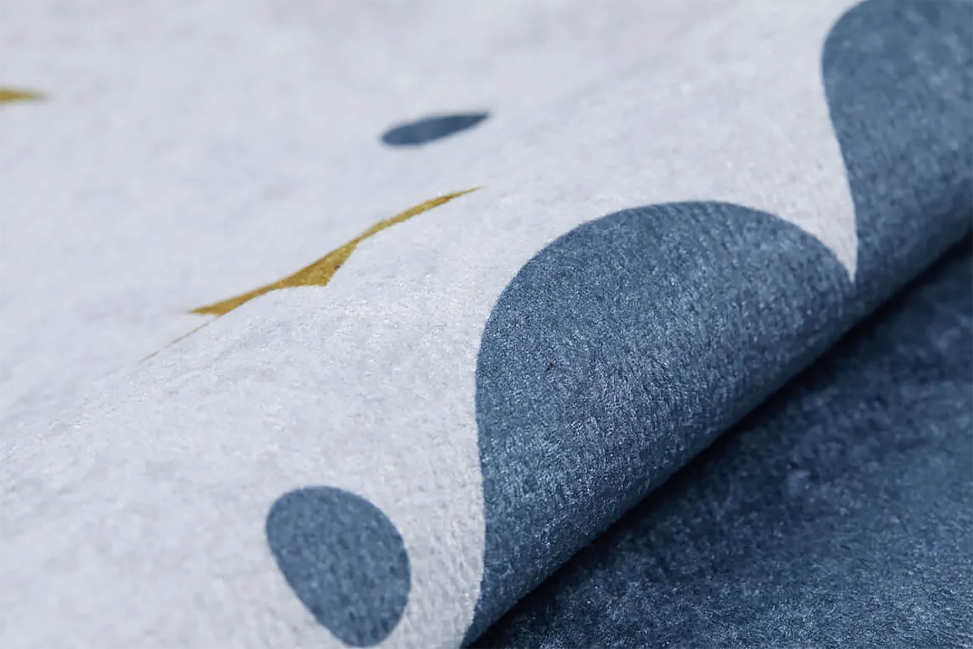 Elsa Cloudy Star Gray Blue Kids Rug