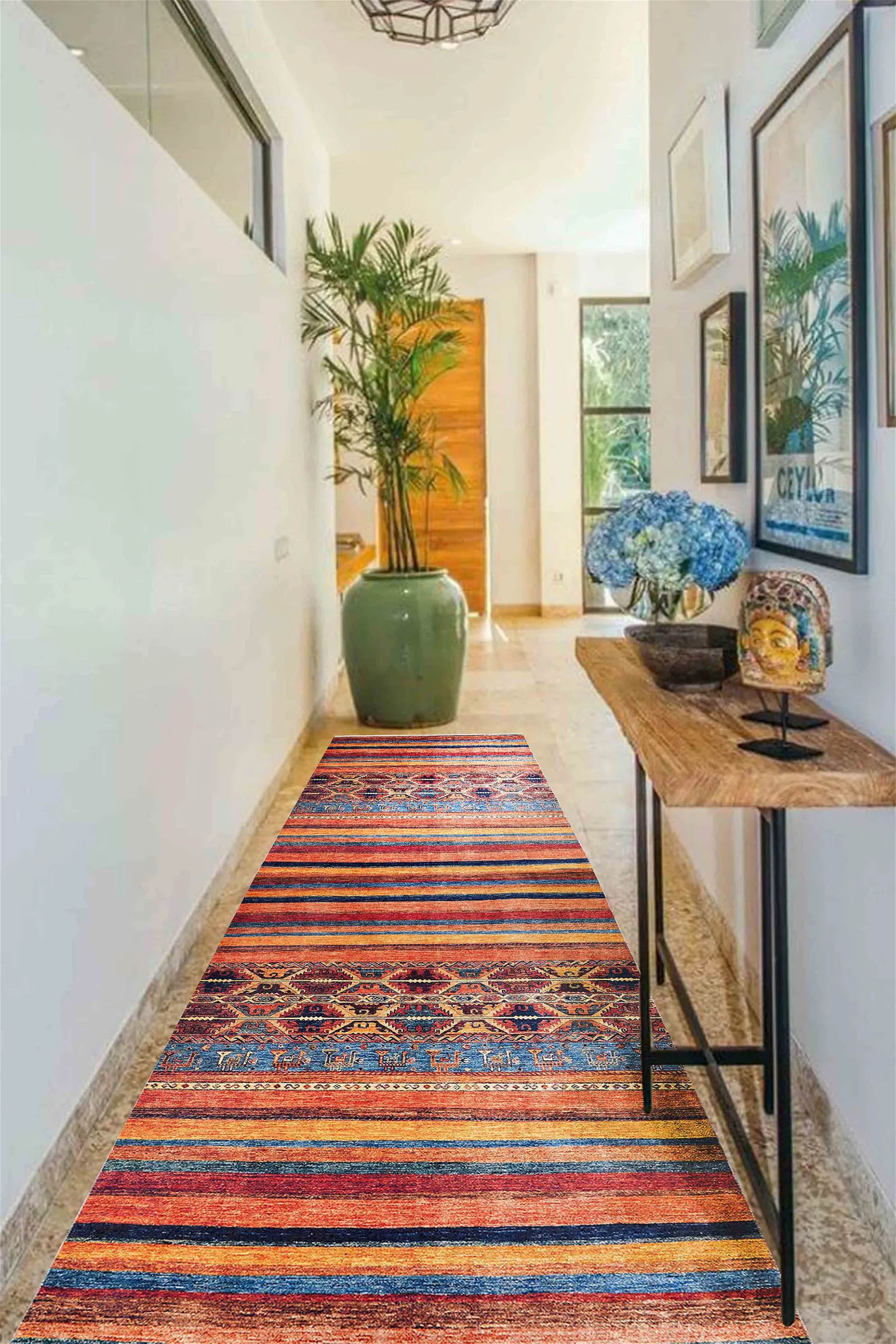 Sawa Turkish Orange Kilim Rug