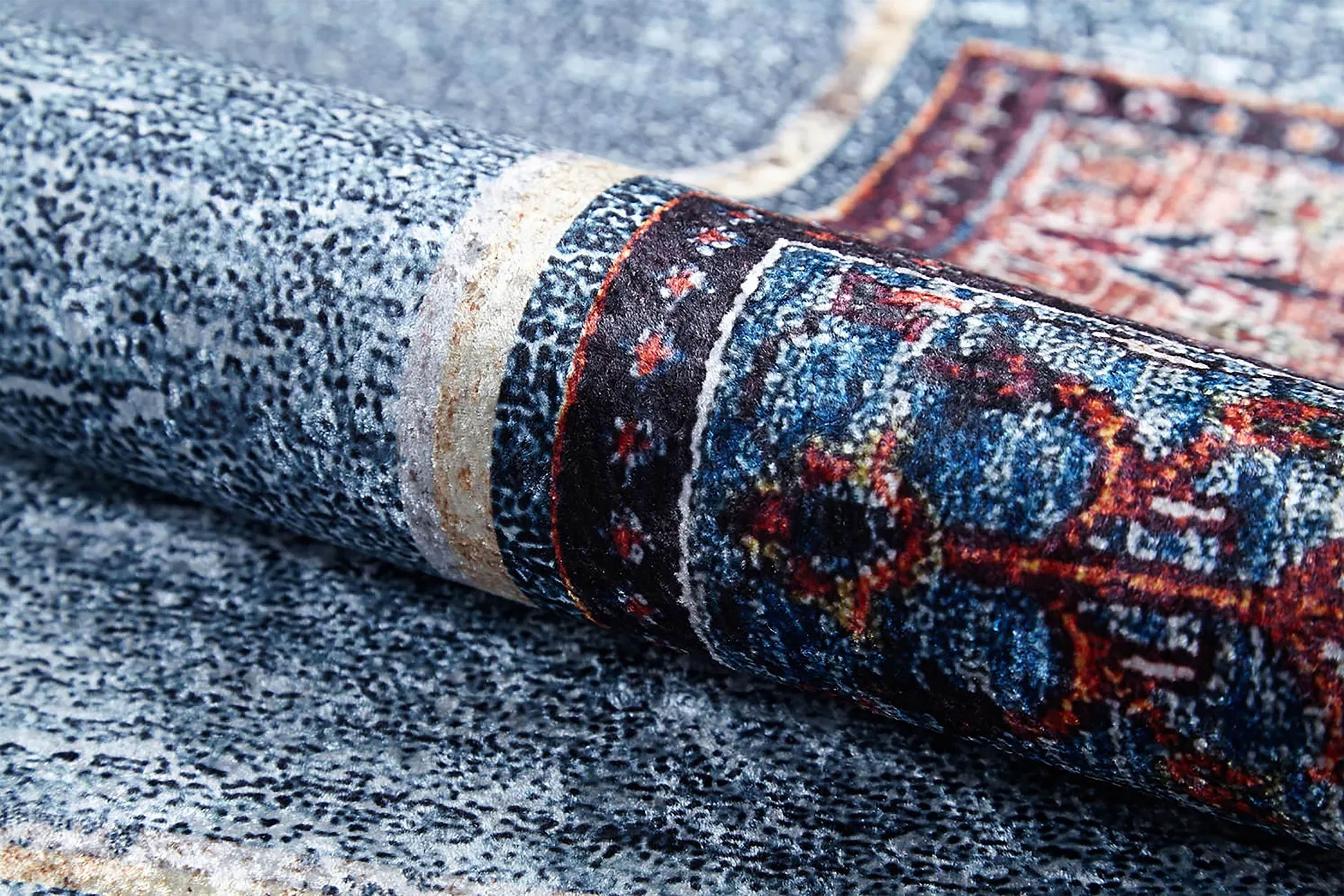 Nataly Antique Turkish Oriental Geometric Blue Rug