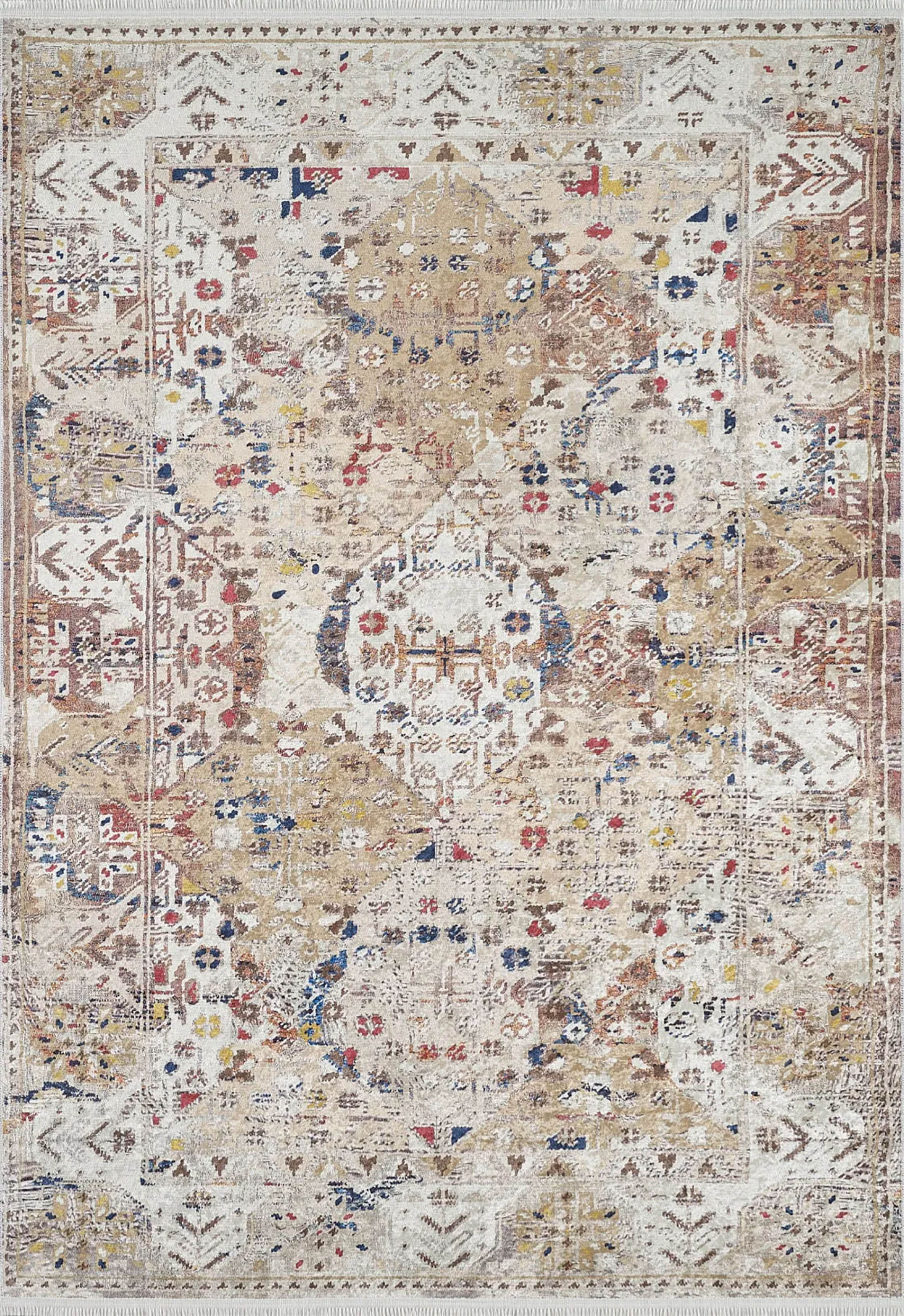 Luisa Turkish Bohemian Modern Beige Rug