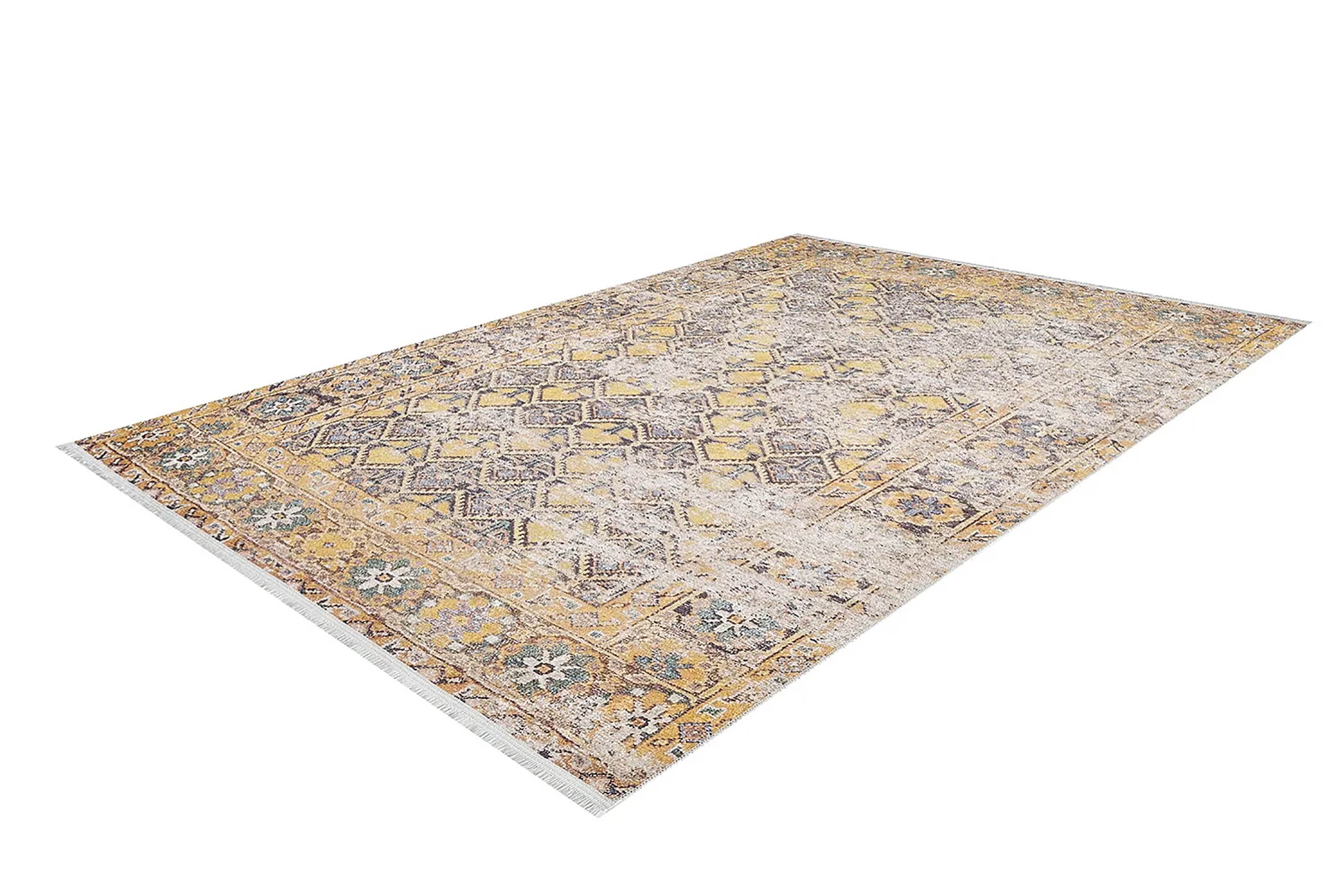 Catalina Honeycomb Unique Yellow Turkish Modern Rug