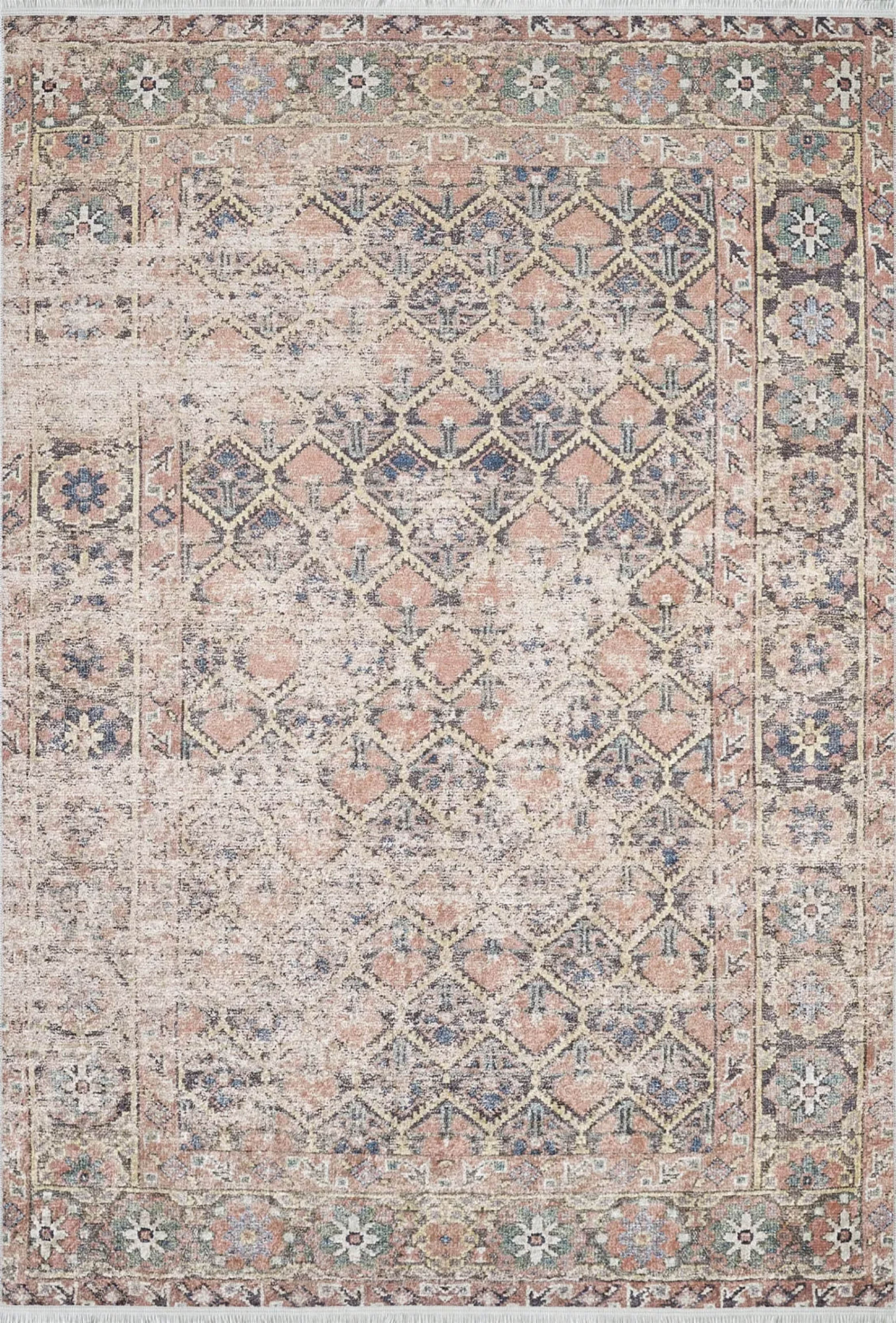 Amaya Honeycomb Unique Light Pink Turkish Modern Rug
