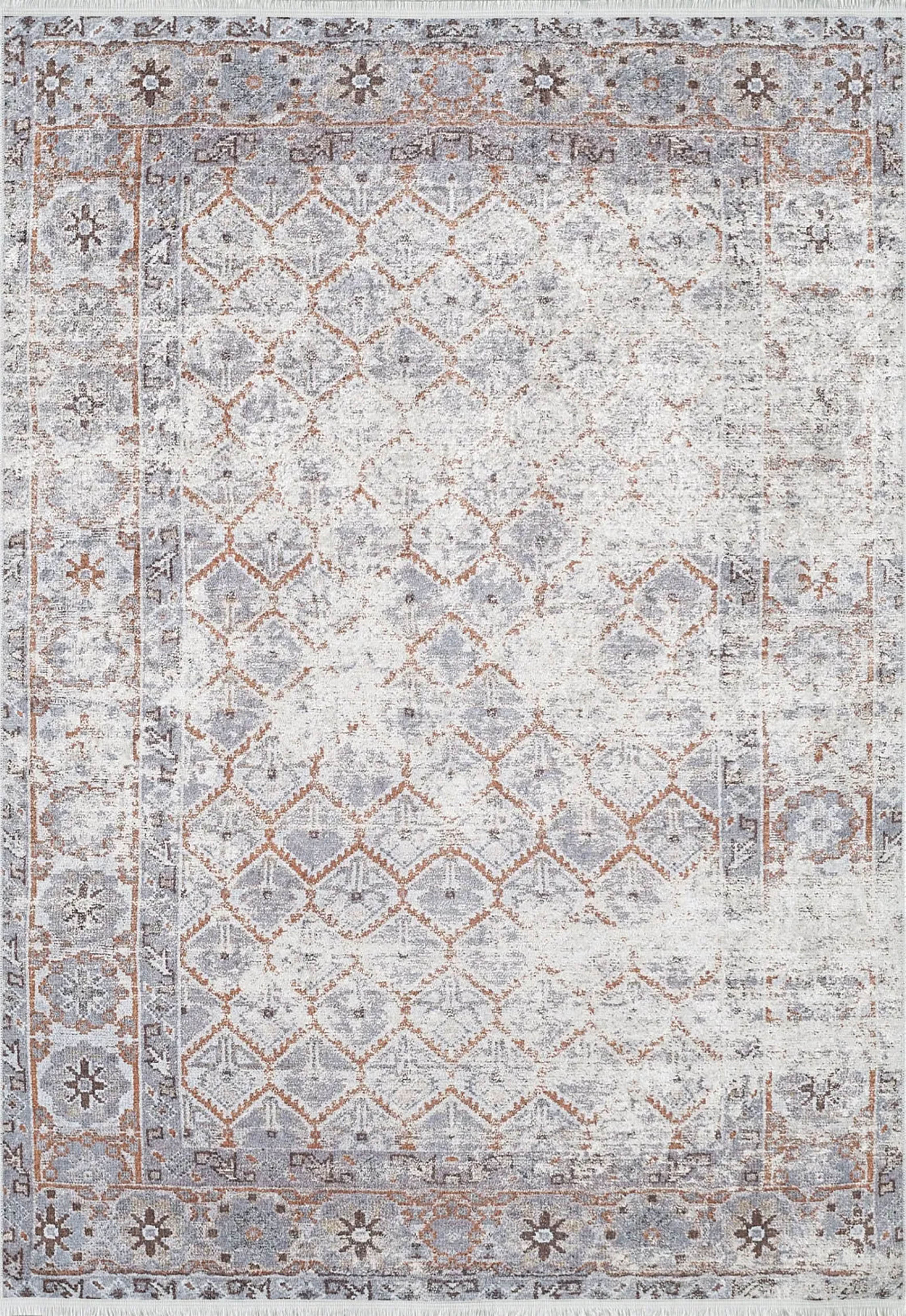 Kaylee Honeycomb Unique Gray Turkish Modern Rug
