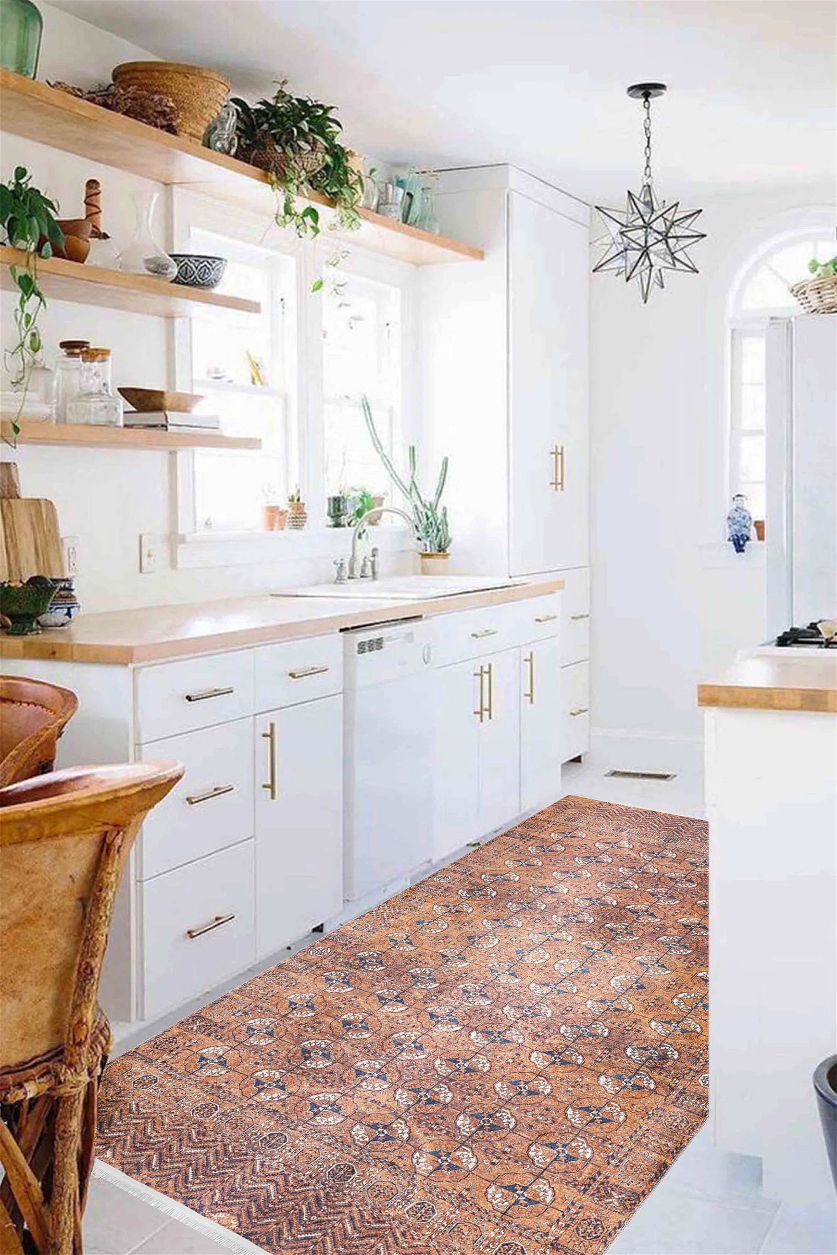 Arda Turkish Kilim Orange & Silver Rug