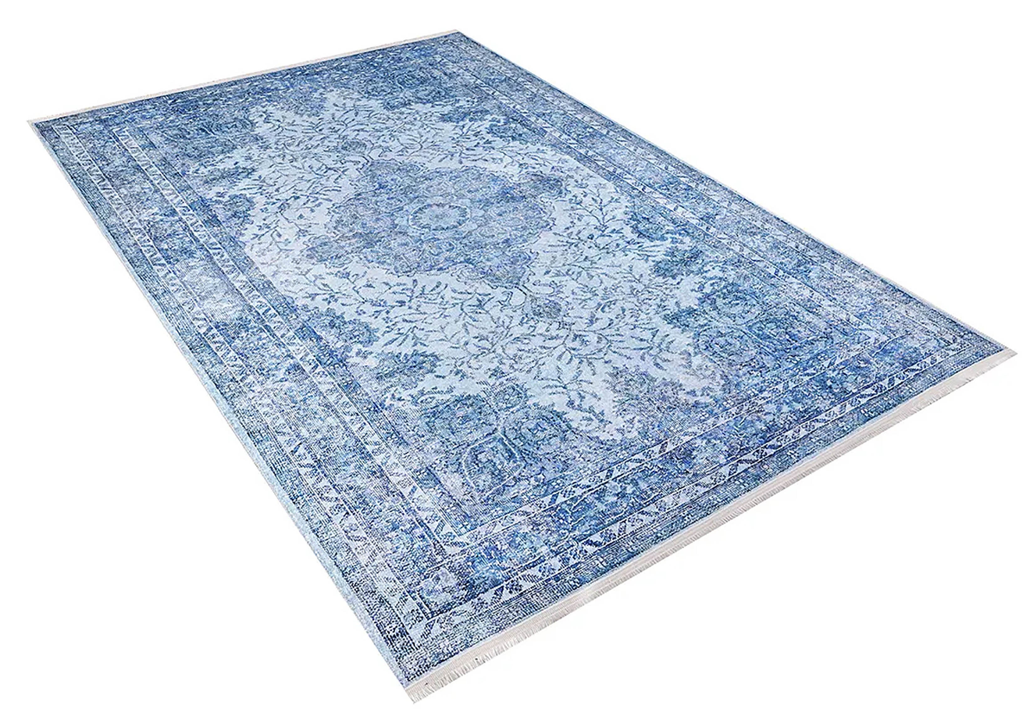 Seraphina Distressed Turkish Vintage Blue Rug