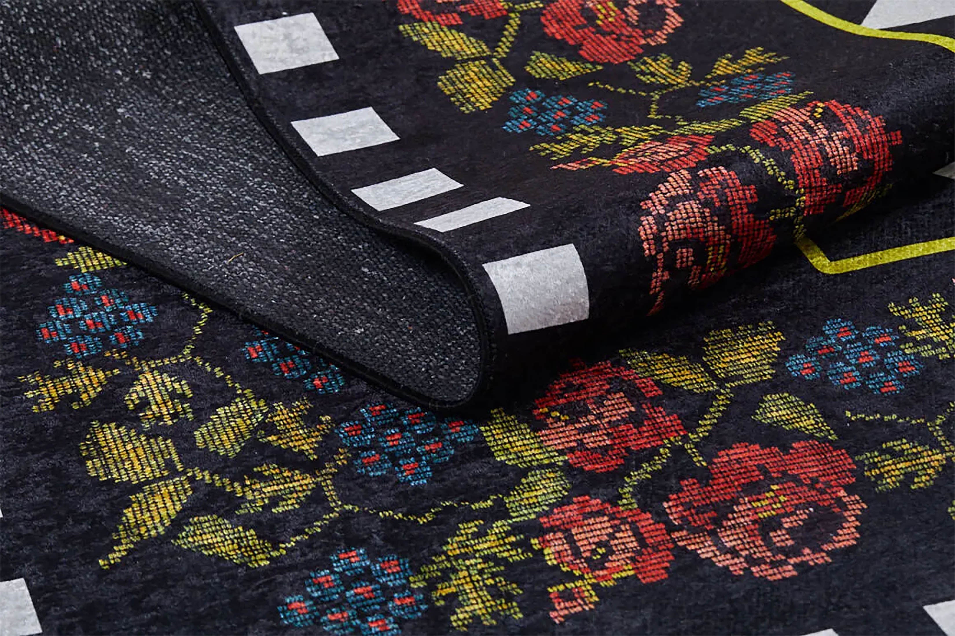 Kairi Turkish Karabagh Decorative Floral Geometric Rug