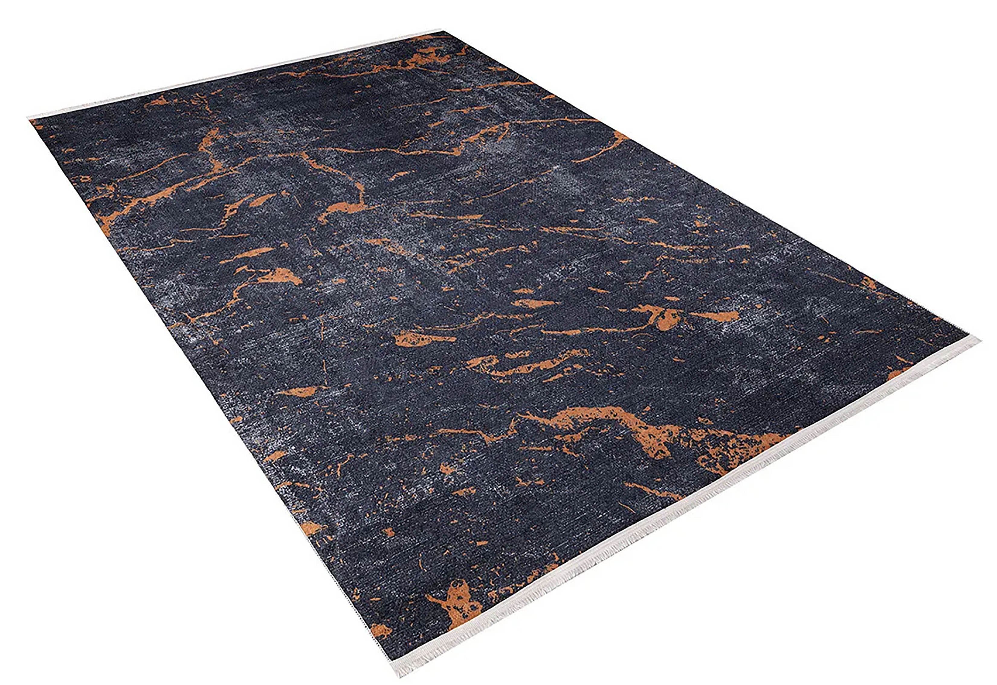 Khalani Marble Style Black Brown Luxury Home Modern Art Rug